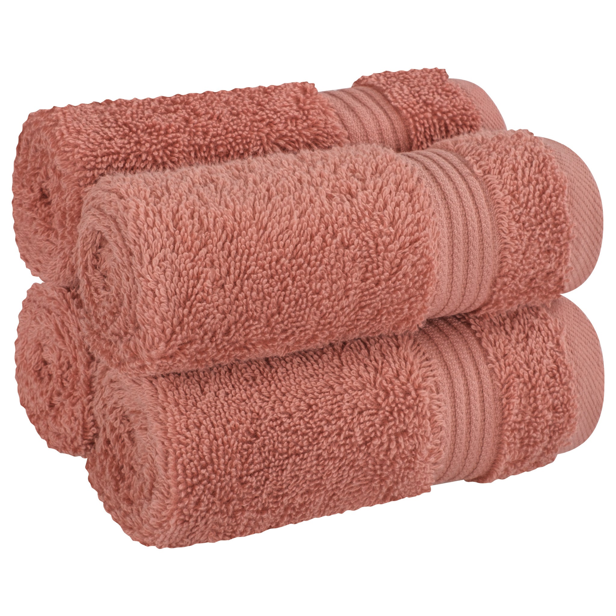 American Soft Linen Bekos 100% Cotton Turkish Towels, 4 Piece Washcloth Towel Set -coral-01