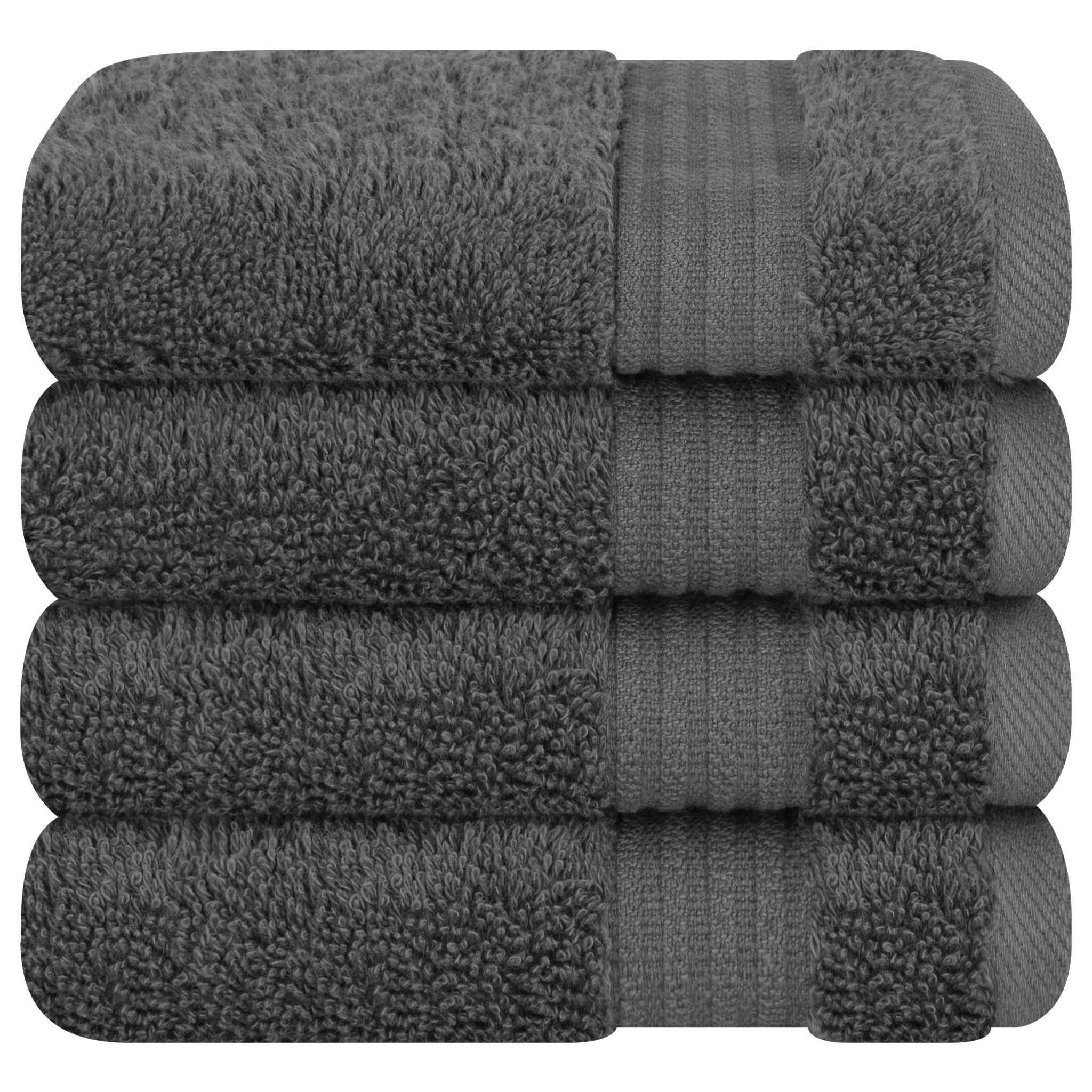 American Soft Linen Bekos 100% Cotton Turkish Towels, 4 Piece Washcloth Towel Set -gray-05