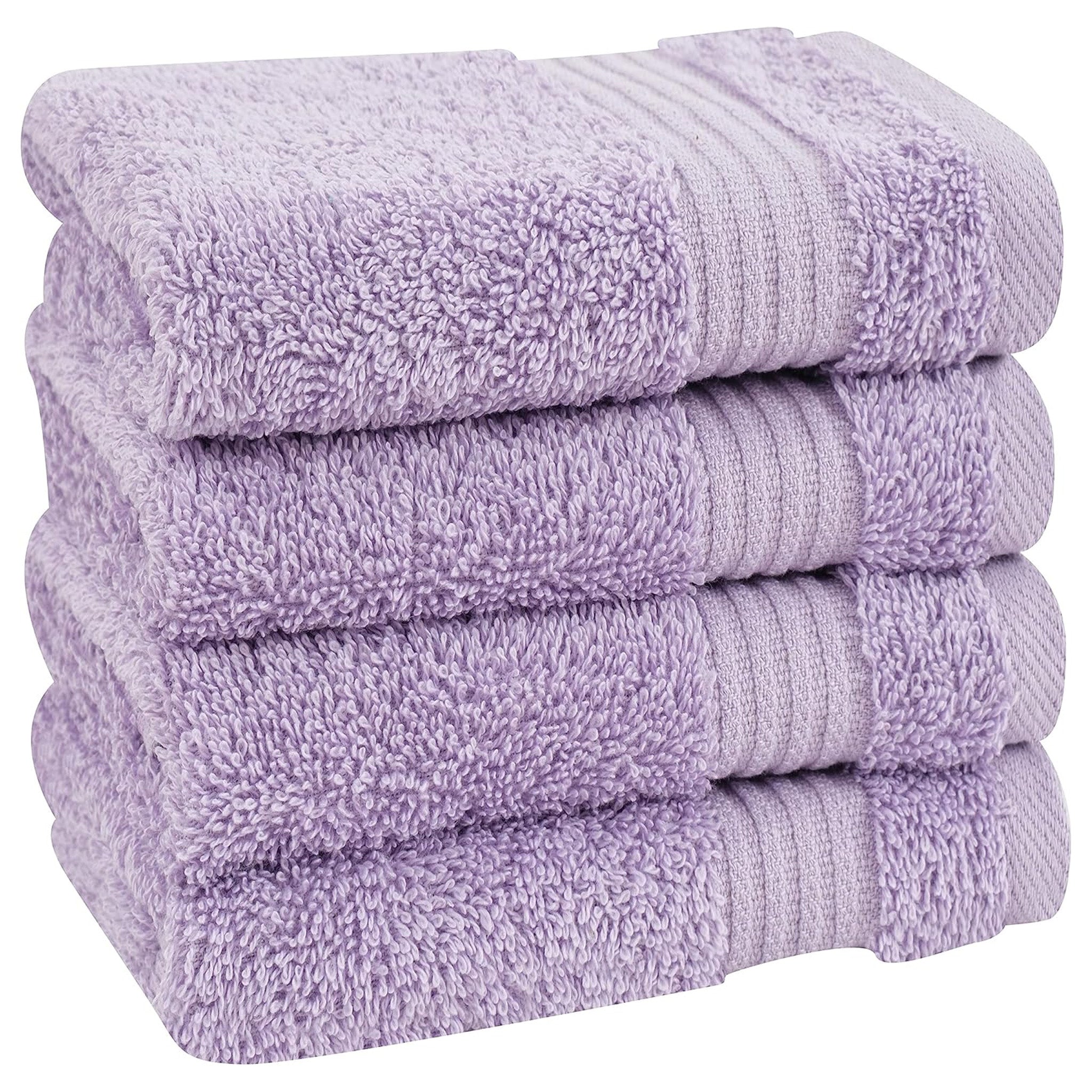 American Soft Linen Bekos 100% Cotton Turkish Towels, 4 Piece Washcloth Towel Set -lilac-03