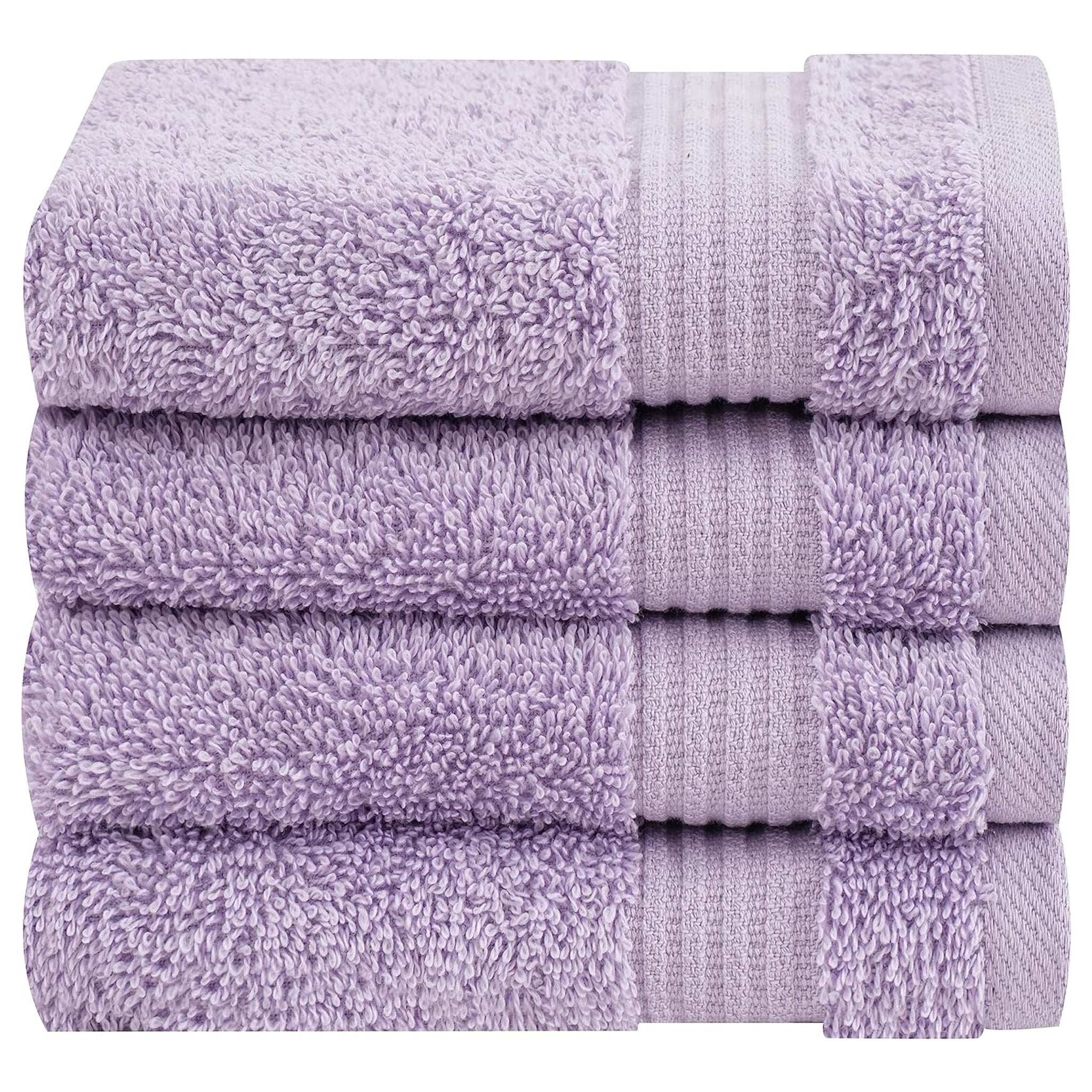 American Soft Linen Bekos 100% Cotton Turkish Towels, 4 Piece Washcloth Towel Set -lilac-05