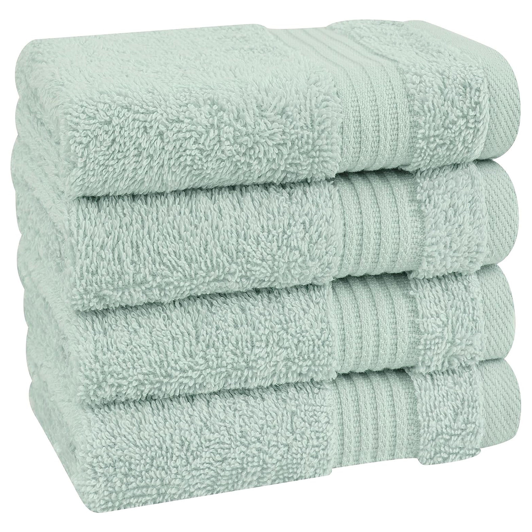 American Soft Linen Bekos 100% Cotton Turkish Towels, 4 Piece Washcloth Towel Set -mint-03