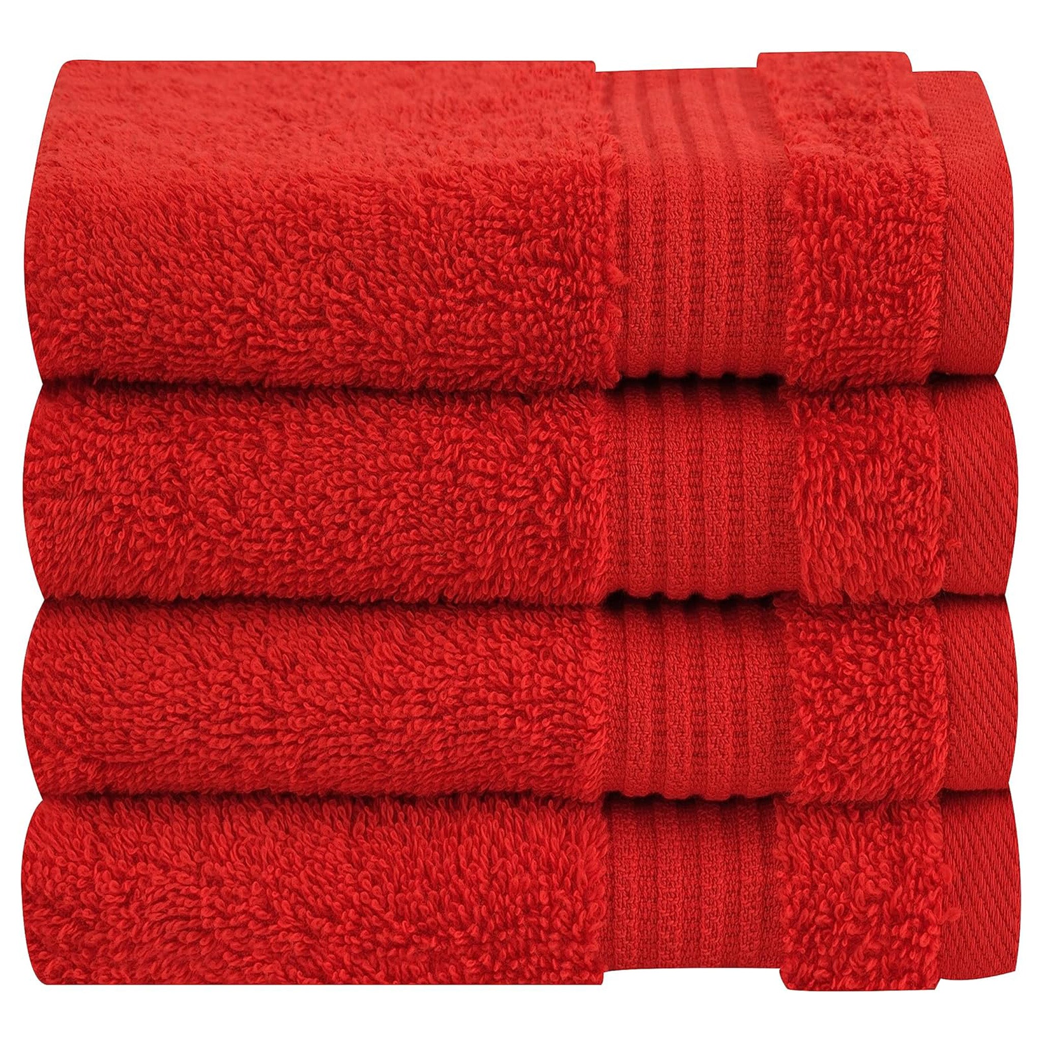 American Soft Linen Bekos 100% Cotton Turkish Towels, 4 Piece Washcloth Towel Set -red-05