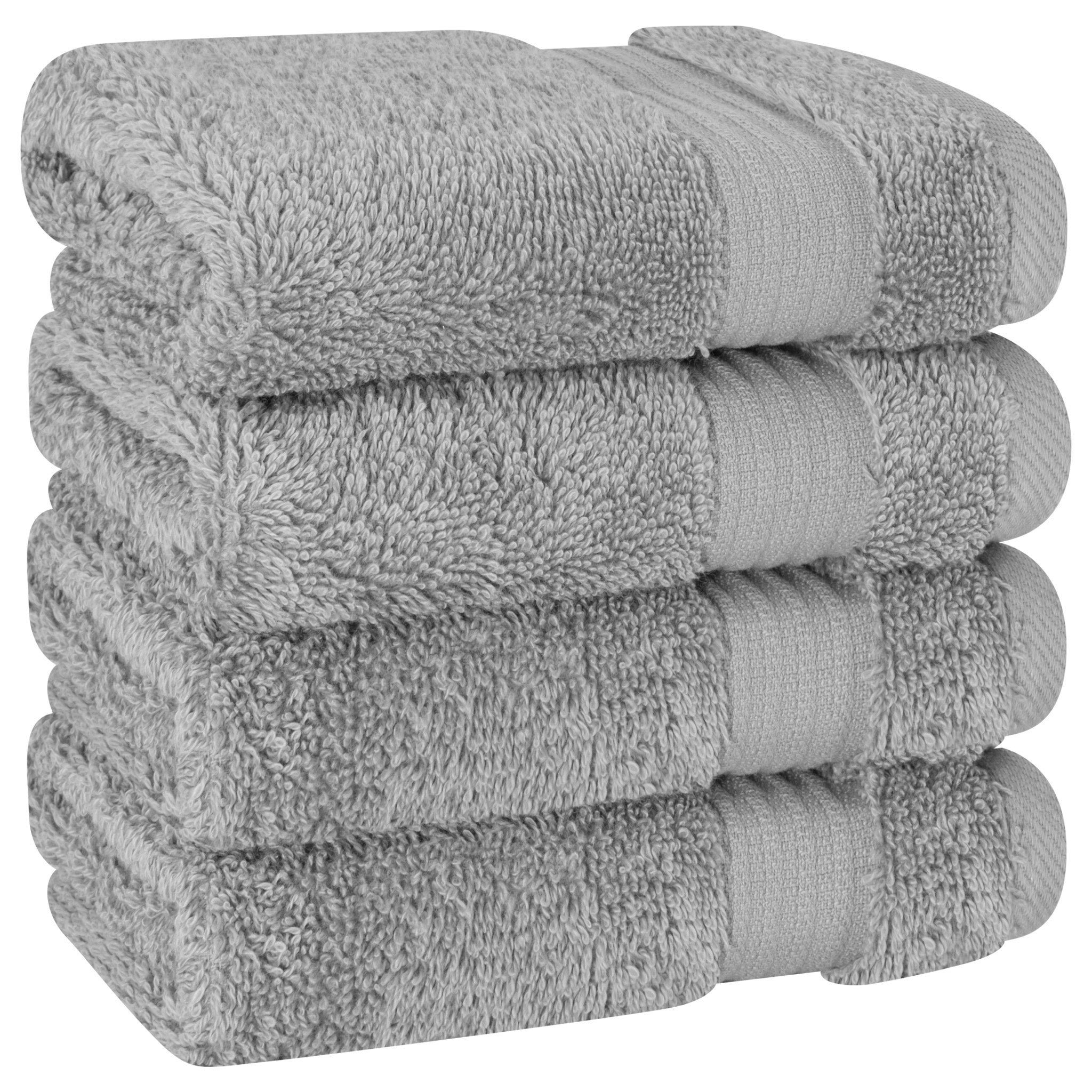 American Soft Linen Bekos 100% Cotton Turkish Towels, 4 Piece Washcloth Towel Set -rockridge-gray-03