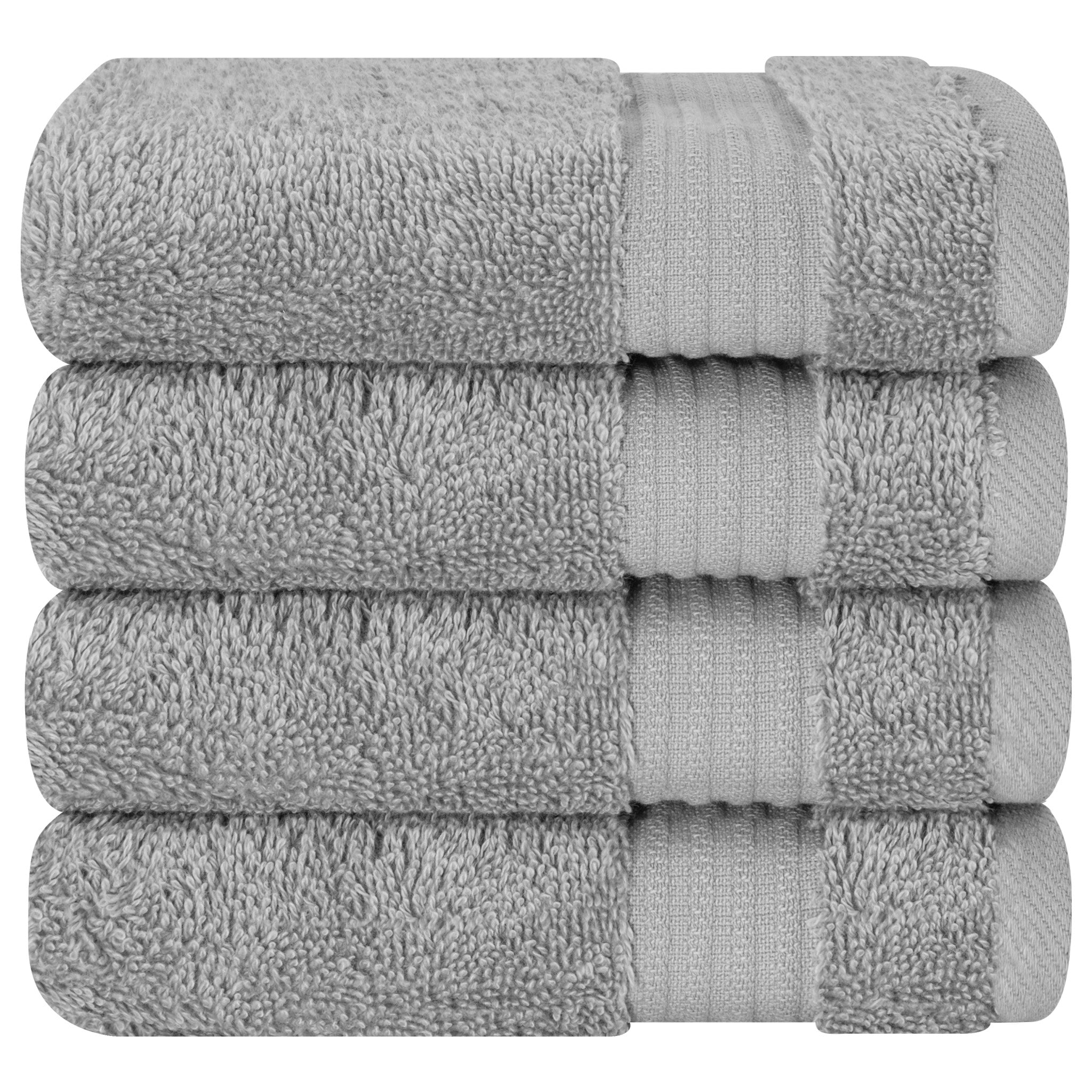 American Soft Linen Bekos 100% Cotton Turkish Towels, 4 Piece Washcloth Towel Set -rockridge-gray-05