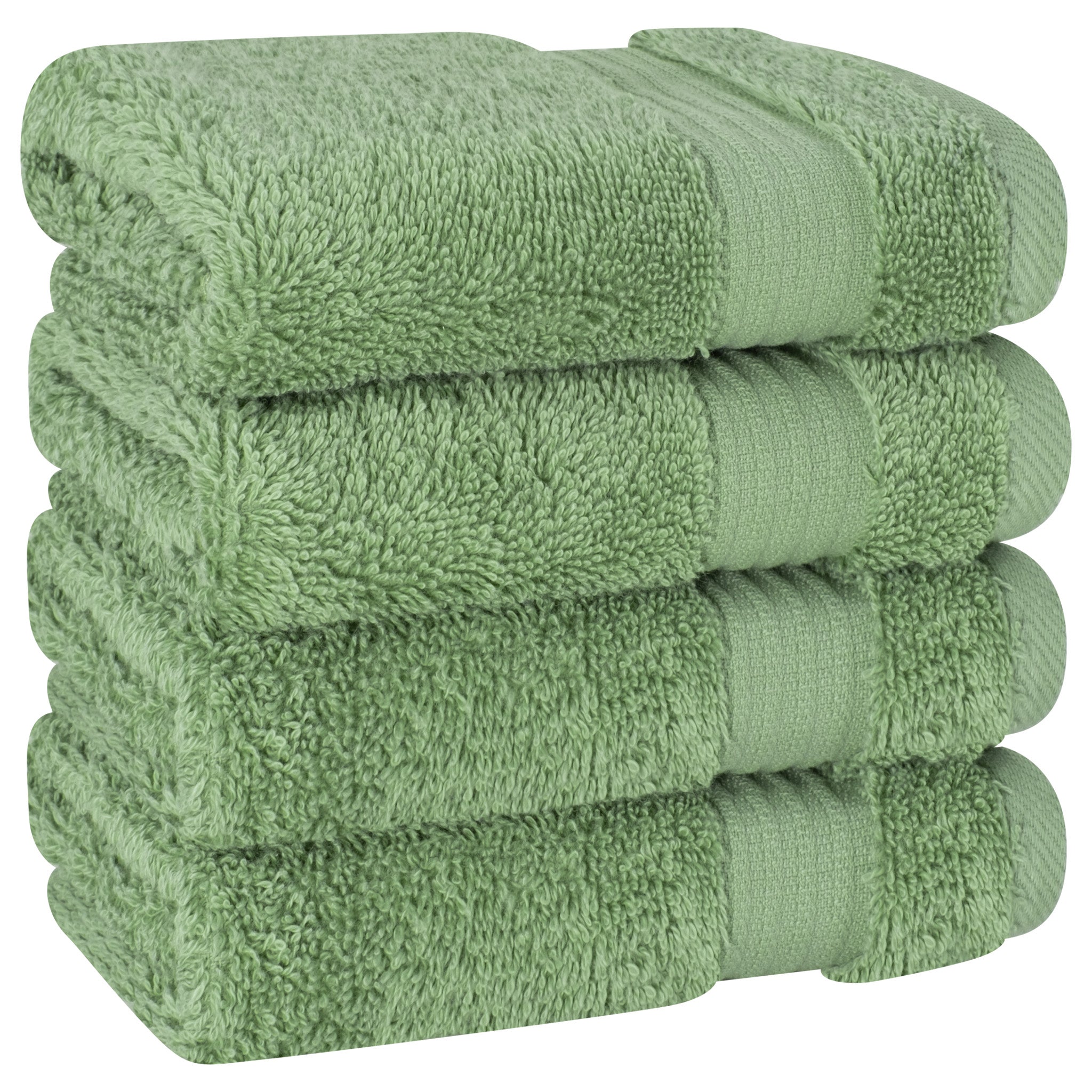 American Soft Linen Bekos 100% Cotton Turkish Towels, 4 Piece Washcloth Towel Set -sage-green-03
