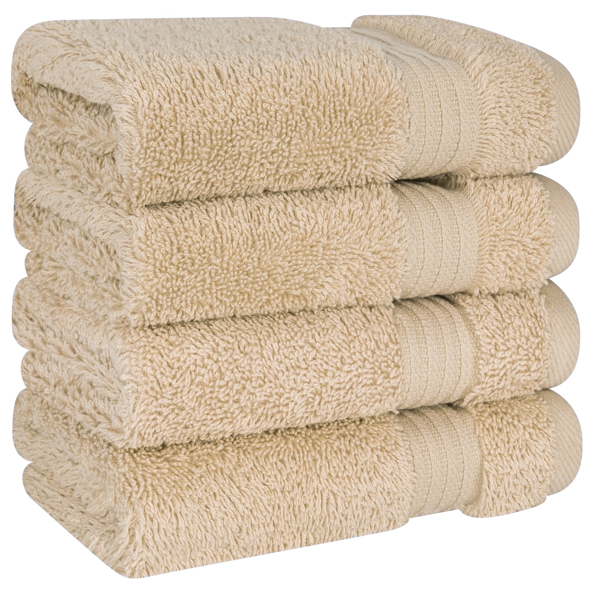 American Soft Linen Bekos 100% Cotton Turkish Towels, 4 Piece Washcloth Towel Set -sand-taupe-03