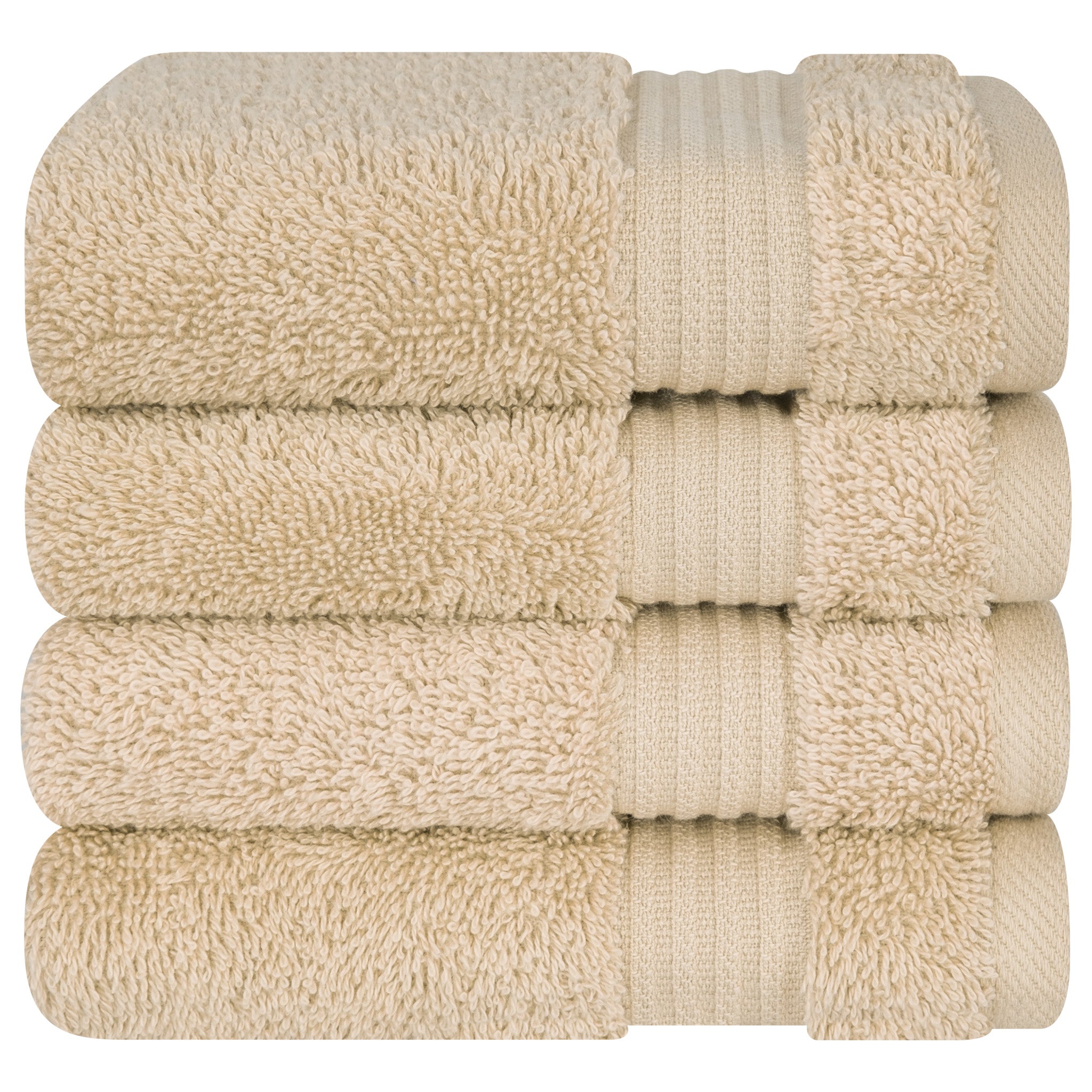 American Soft Linen Bekos 100% Cotton Turkish Towels, 4 Piece Washcloth Towel Set -sand-taupe-05