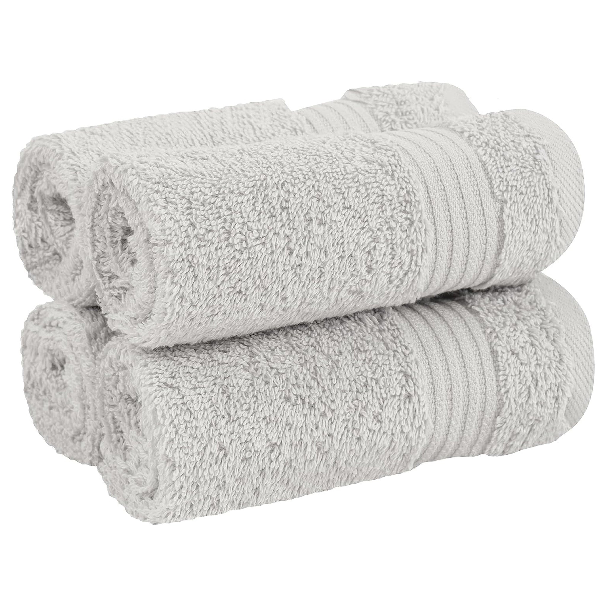 American Soft Linen Bekos 100% Cotton Turkish Towels, 4 Piece Washcloth Towel Set -silver-gray-01