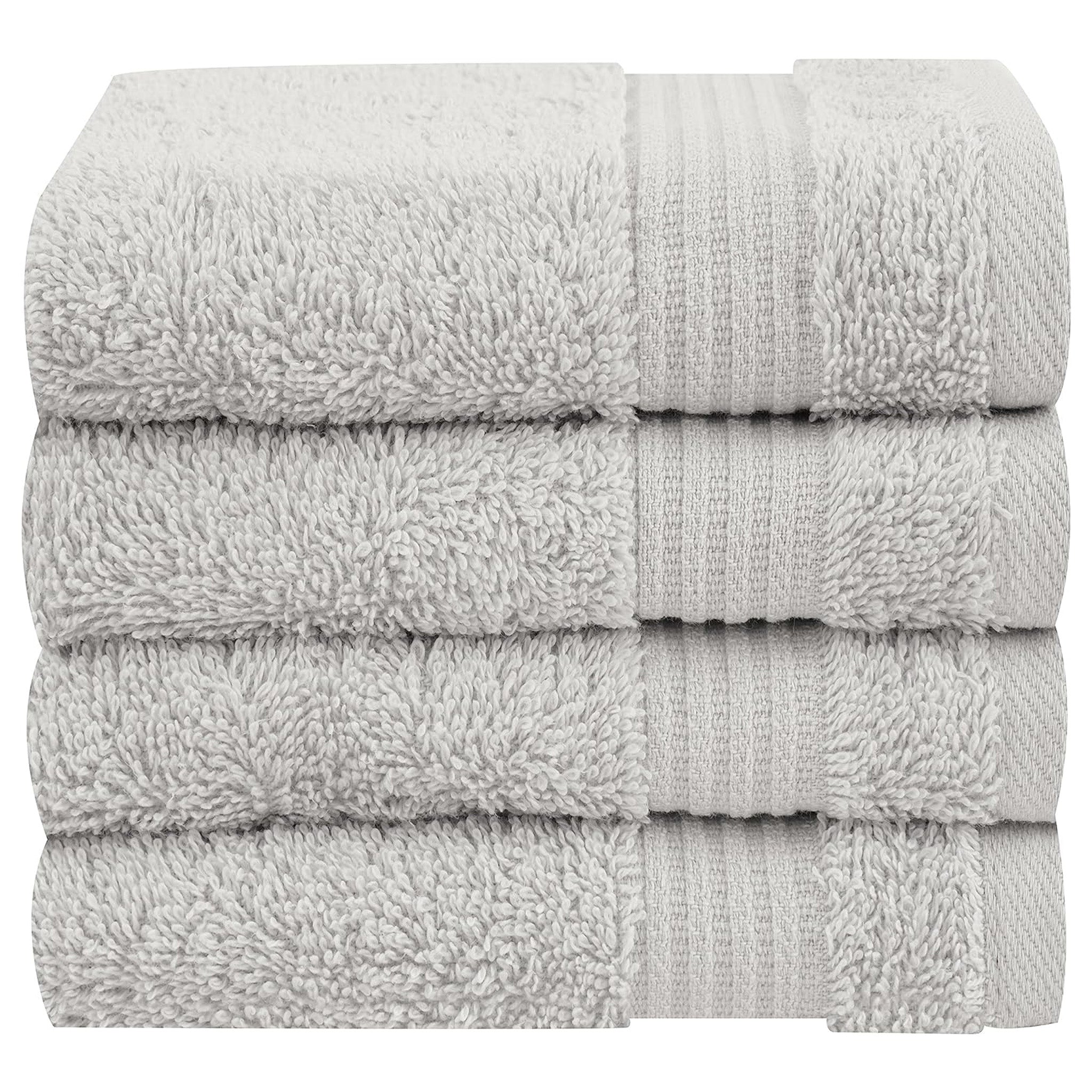 American Soft Linen Bekos 100% Cotton Turkish Towels, 4 Piece Washcloth Towel Set -silver-gray-05