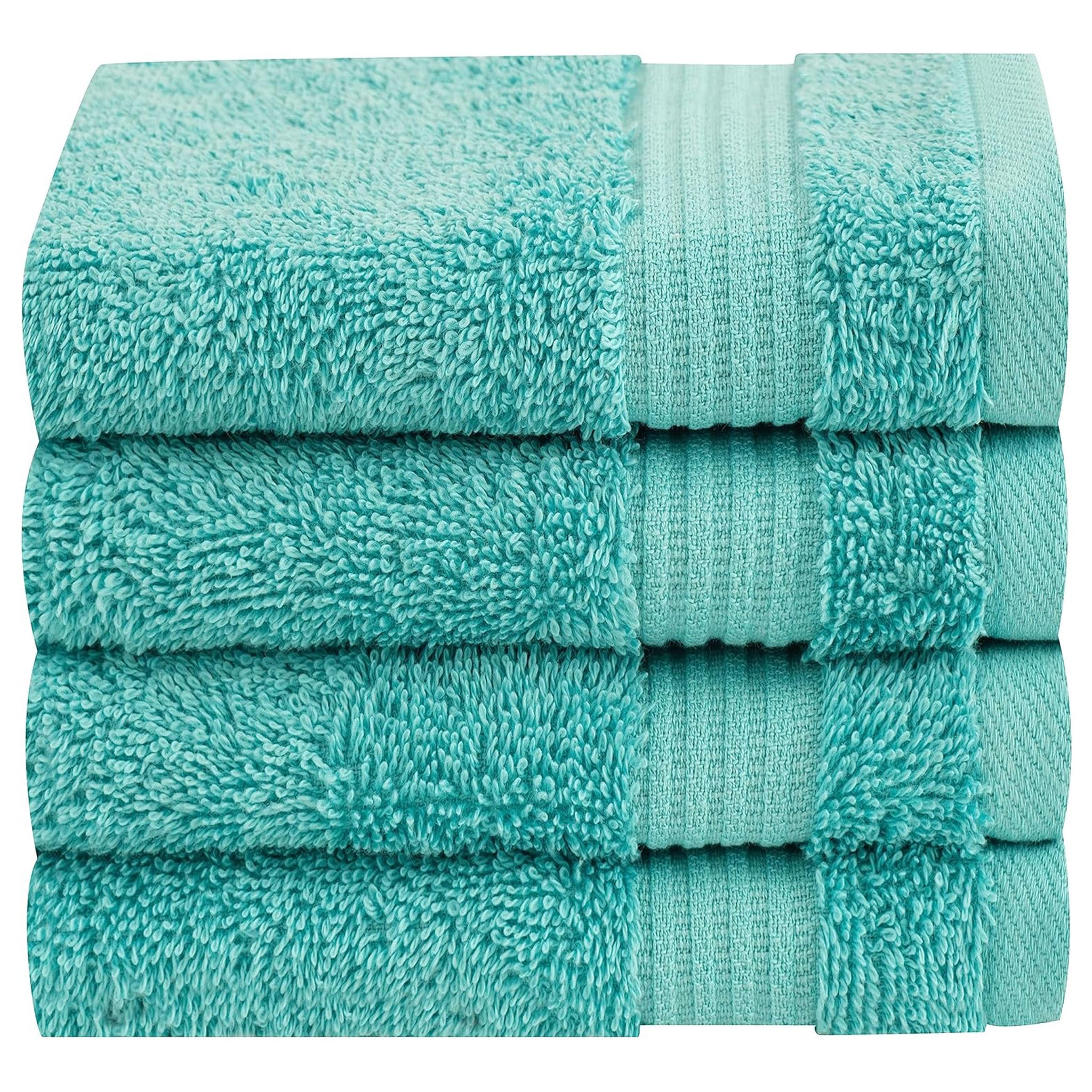 American Soft Linen Bekos 100% Cotton Turkish Towels, 4 Piece Washcloth Towel Set -turquoise-blue-05