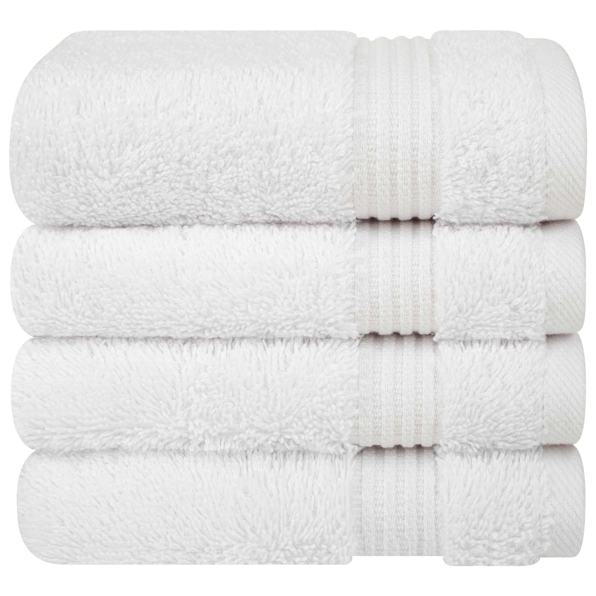 American Soft Linen Bekos 100% Cotton Turkish Towels, 4 Piece Washcloth Towel Set -white-04
