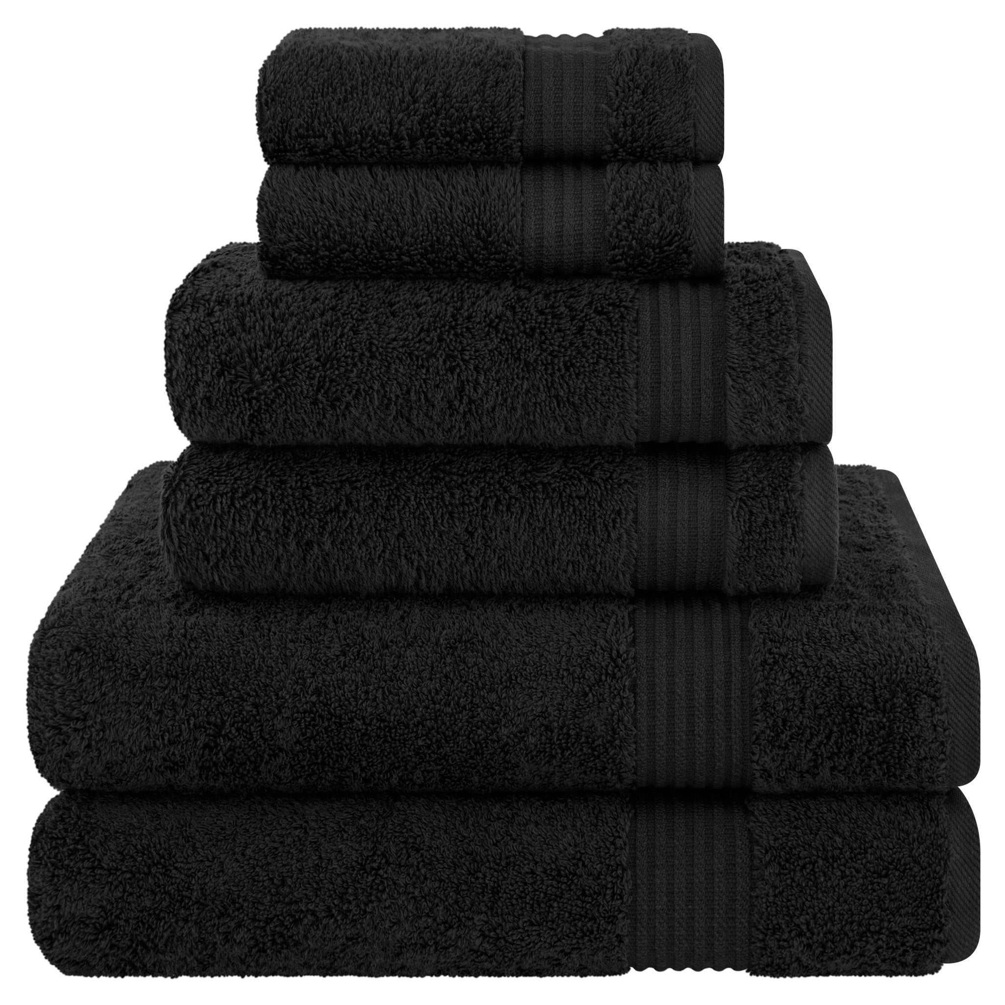 American Soft Linen Bekos 100% Cotton Turkish Towels 6 Piece Bath Towel Set -black-01