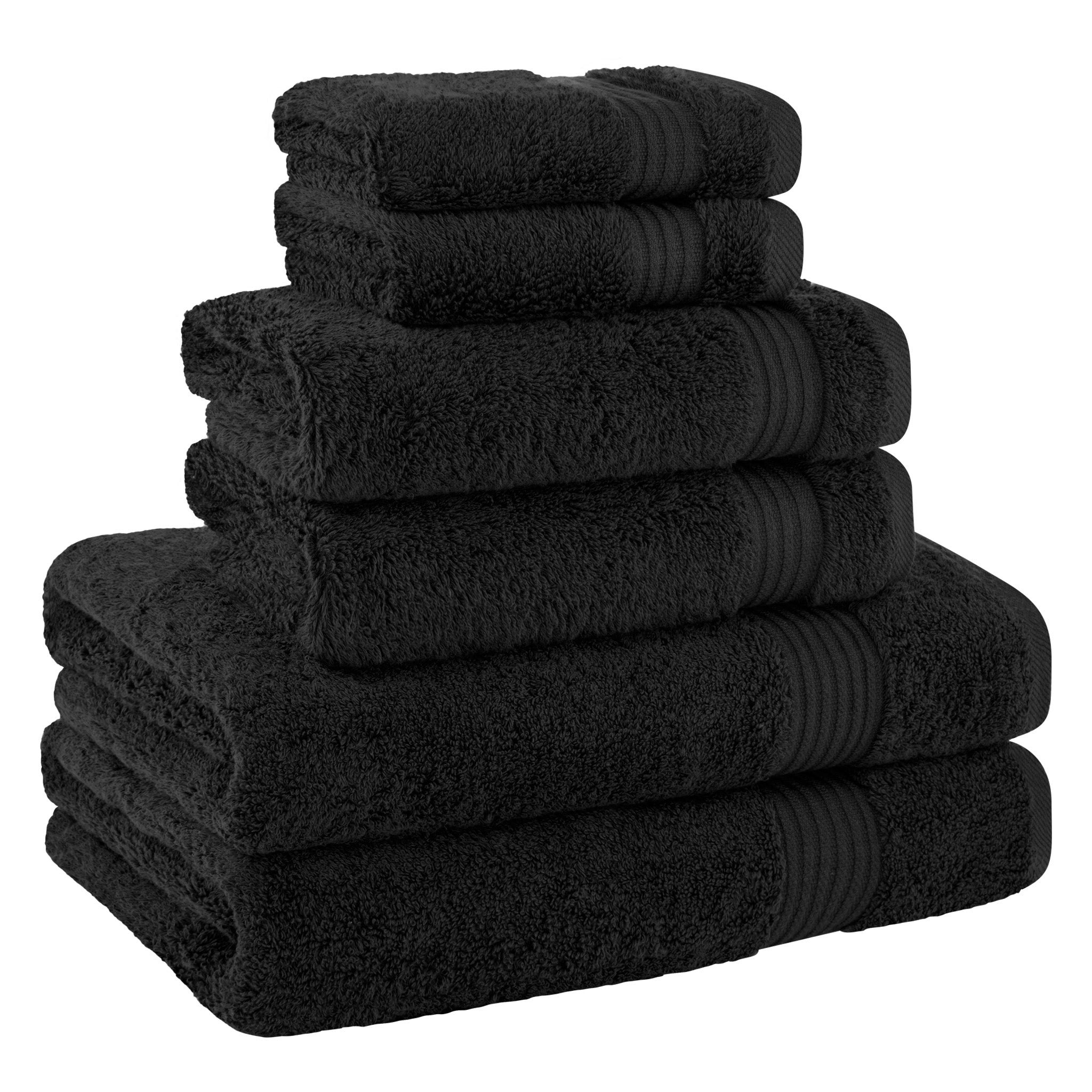 American Soft Linen Bekos 100% Cotton Turkish Towels 6 Piece Bath Towel Set -black-05