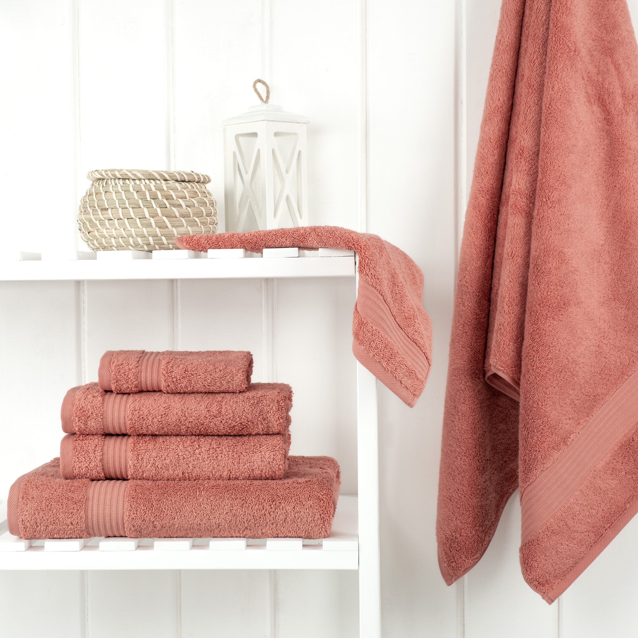 American Soft Linen Bekos 100% Cotton Turkish Towels 6 Piece Bath Towel Set -coral-02
