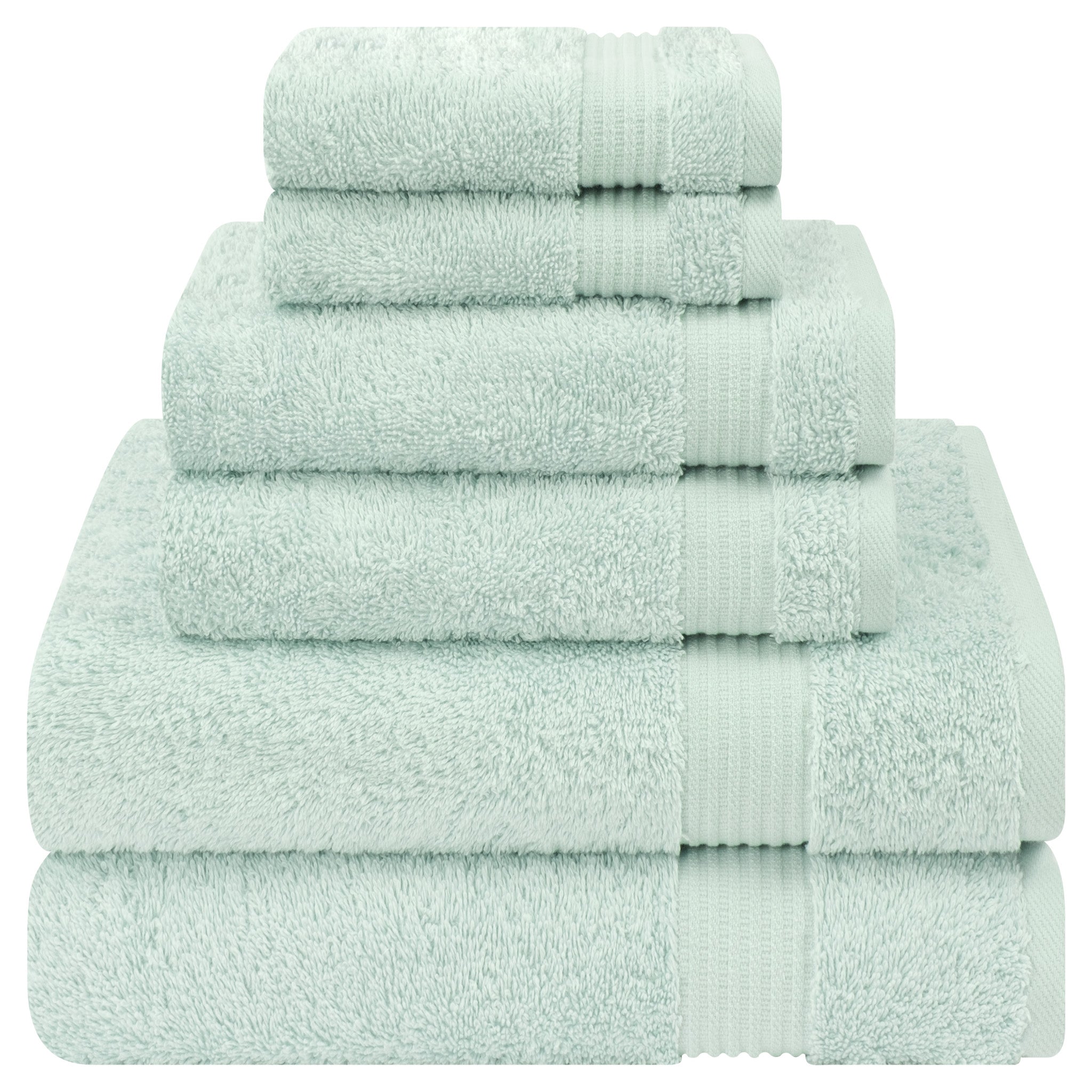 American Soft Linen Bekos 100% Cotton Turkish Towels 6 Piece Bath Towel Set -mint-01