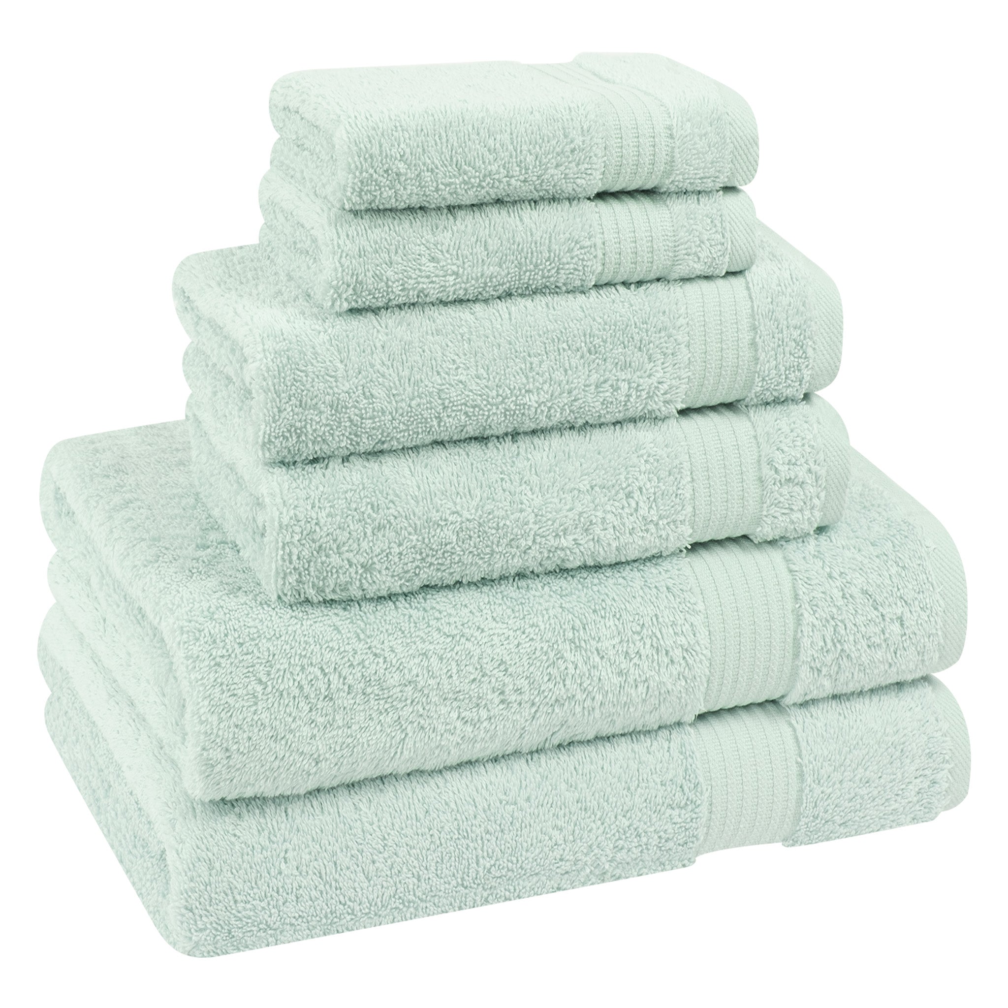 American Soft Linen Bekos 100% Cotton Turkish Towels 6 Piece Bath Towel Set -mint-05