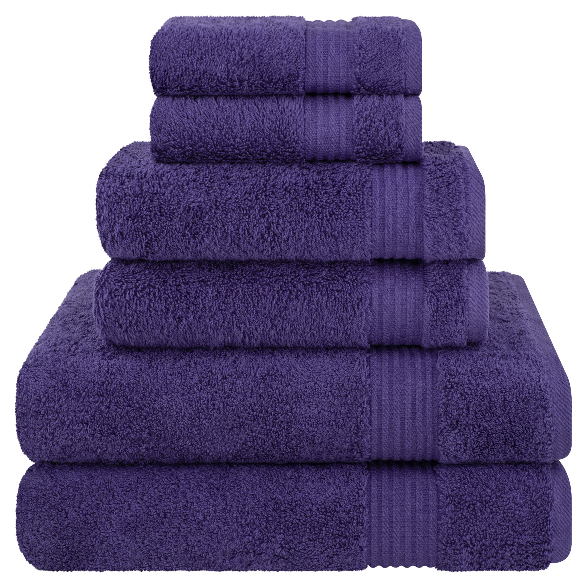 American Soft Linen Bekos 100% Cotton Turkish Towels 6 Piece Bath Towel Set -purple-01