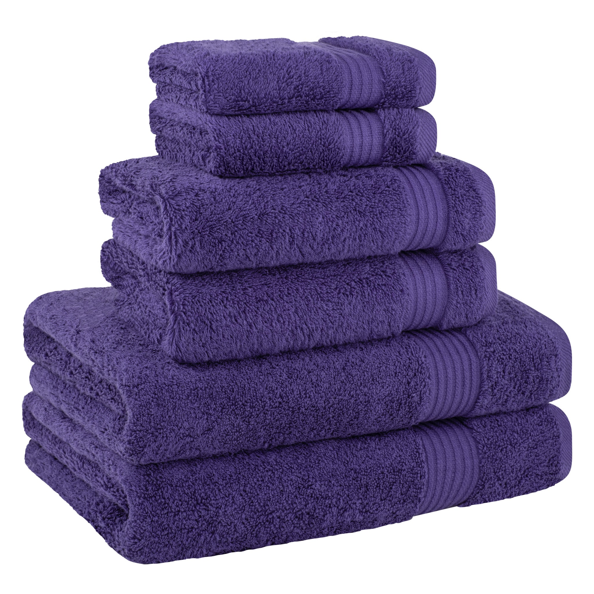 American Soft Linen Bekos 100% Cotton Turkish Towels 6 Piece Bath Towel Set -purple-05