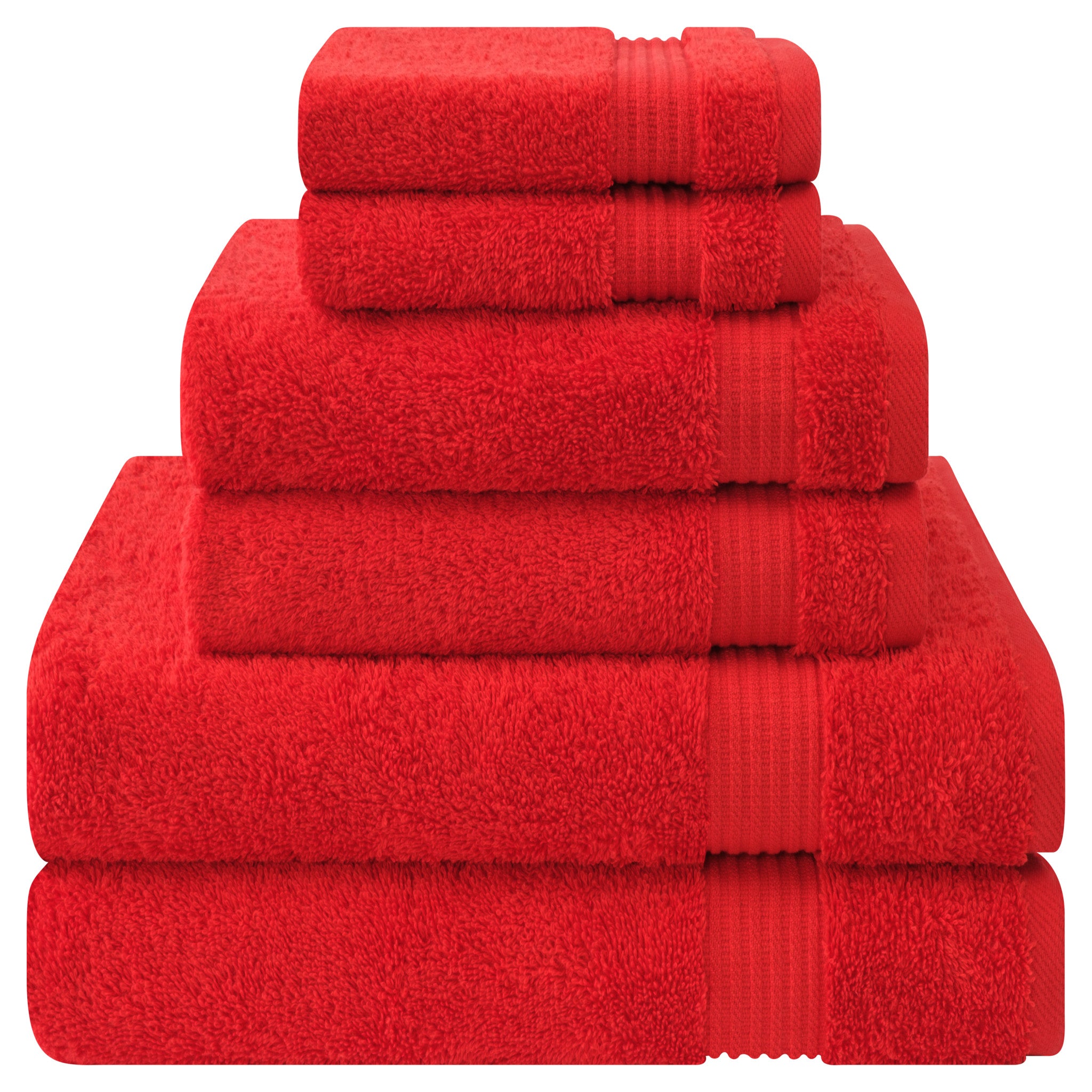 American Soft Linen Bekos 100% Cotton Turkish Towels 6 Piece Bath Towel Set -red-01