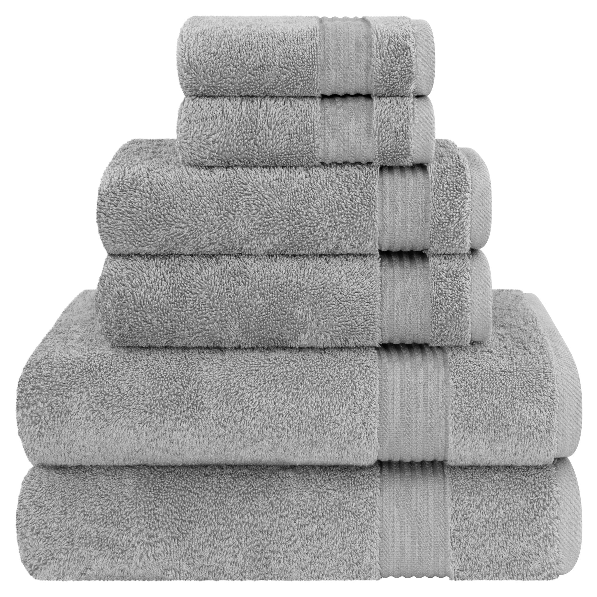 American Soft Linen Bekos 100% Cotton Turkish Towels 6 Piece Bath Towel Set -rockridge-gray-01