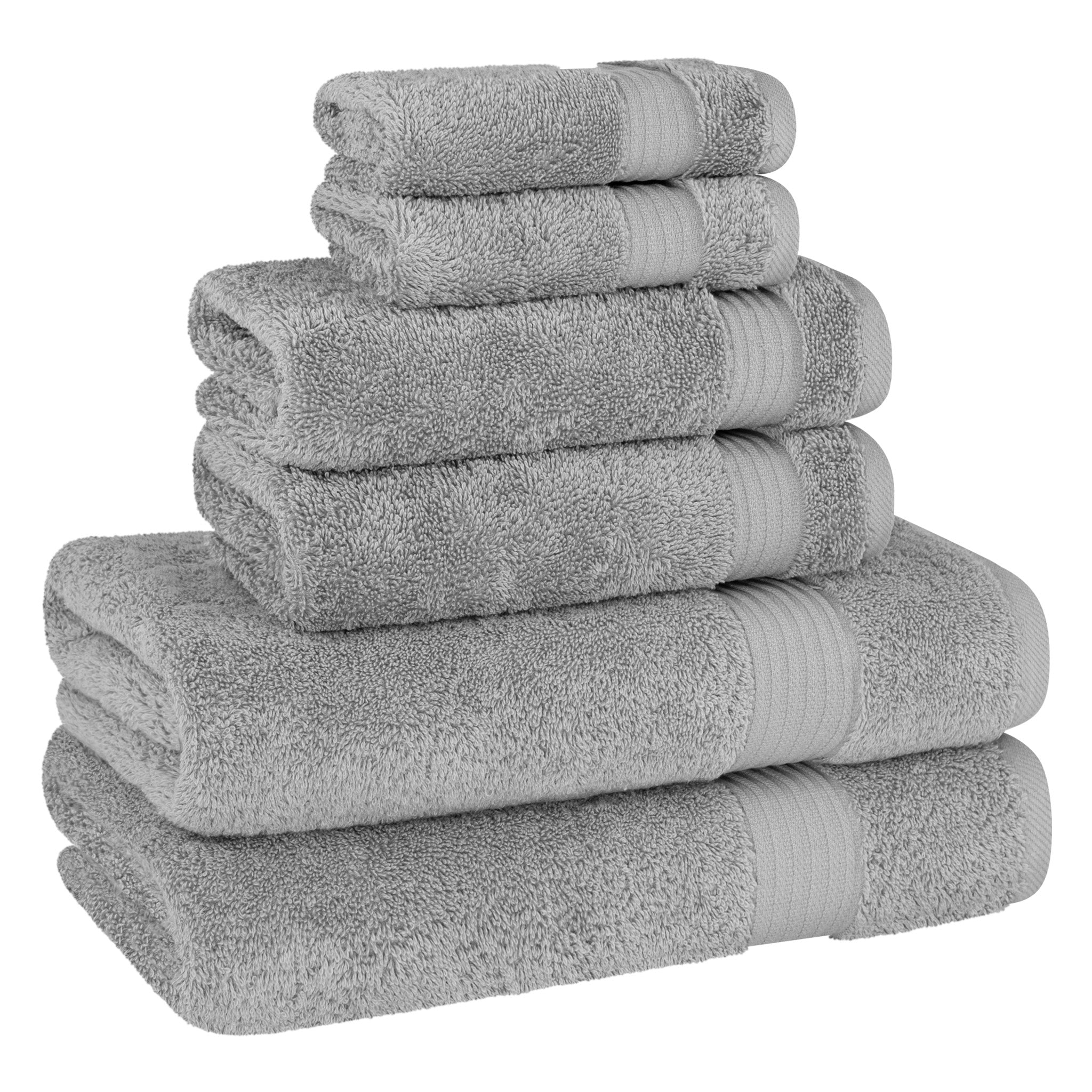 American Soft Linen Bekos 100% Cotton Turkish Towels 6 Piece Bath Towel Set -rockridge-gray-05