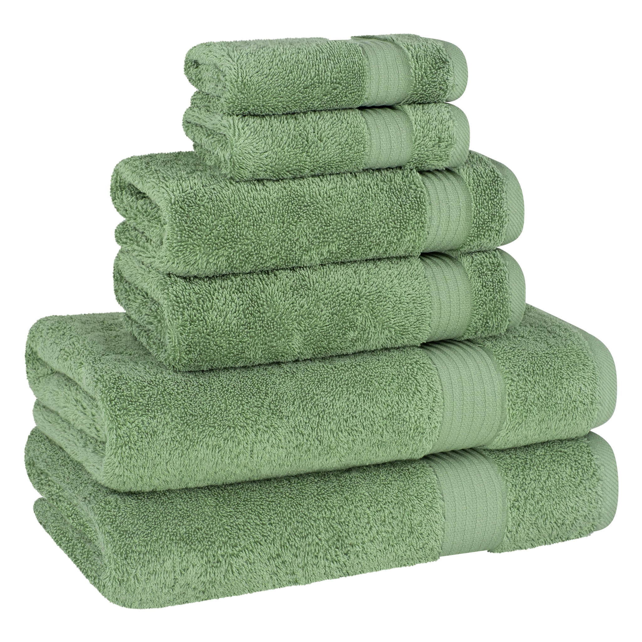 American Soft Linen Bekos 100% Cotton Turkish Towels 6 Piece Bath Towel Set -sage-green-05
