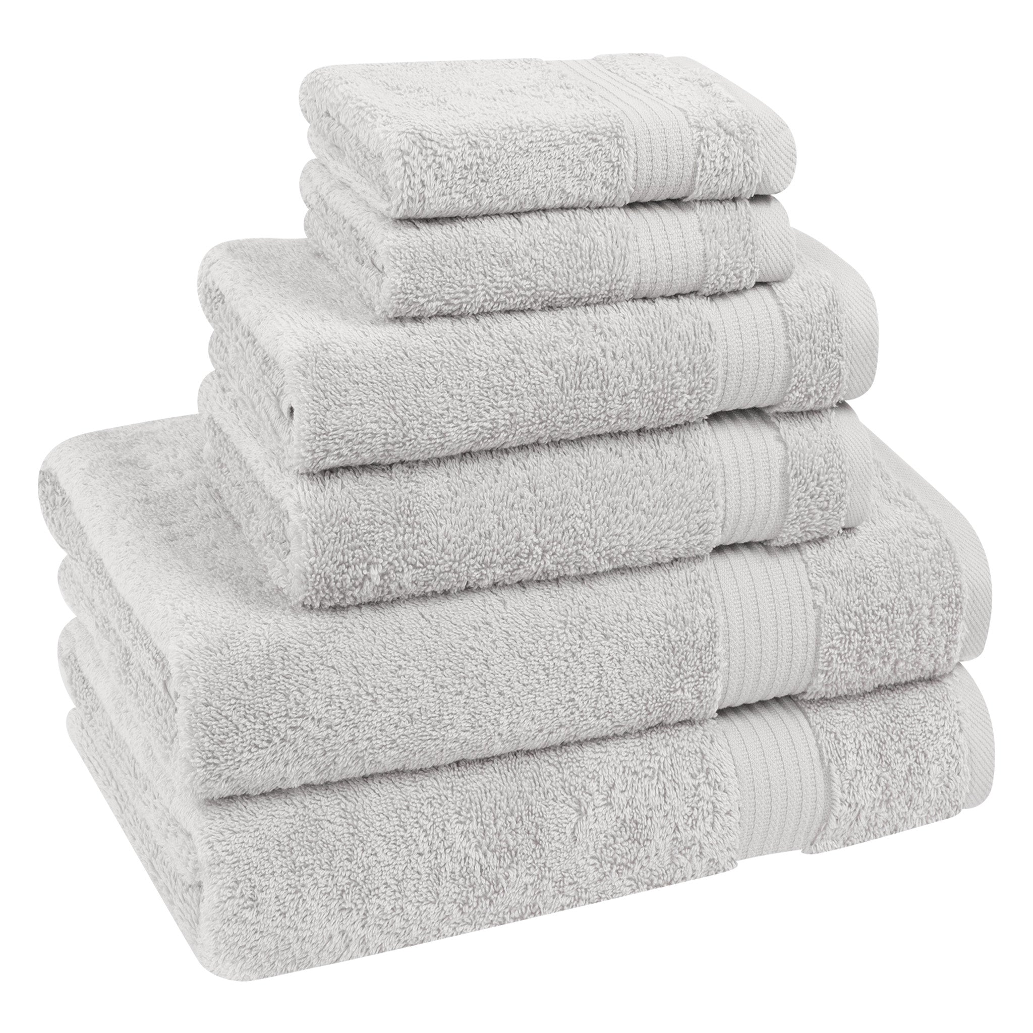 American Soft Linen Bekos 100% Cotton Turkish Towels 6 Piece Bath Towel Set -silver-gray-05