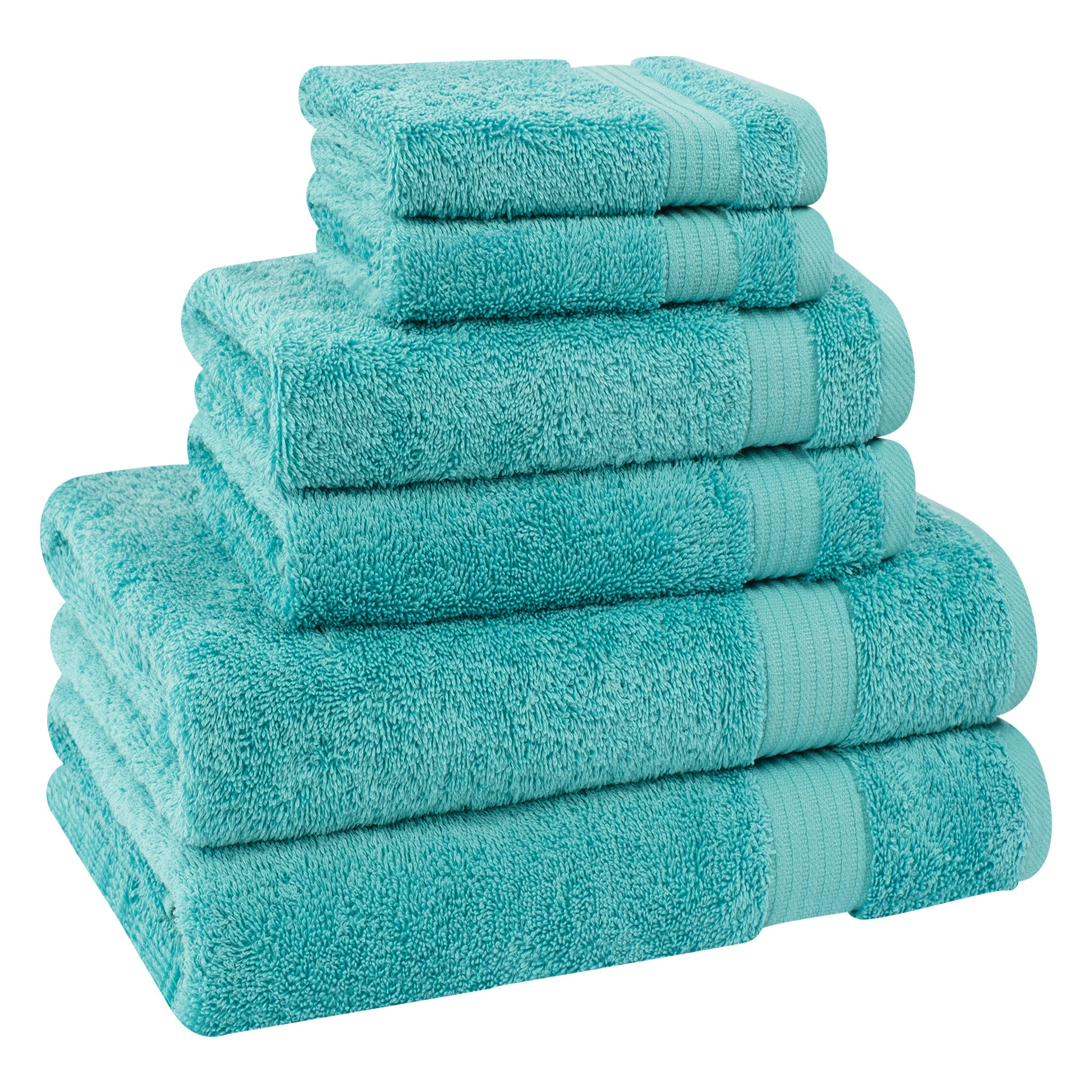 American Soft Linen Bekos 100% Cotton Turkish Towels 6 Piece Bath Towel Set -turquoise-blue-05