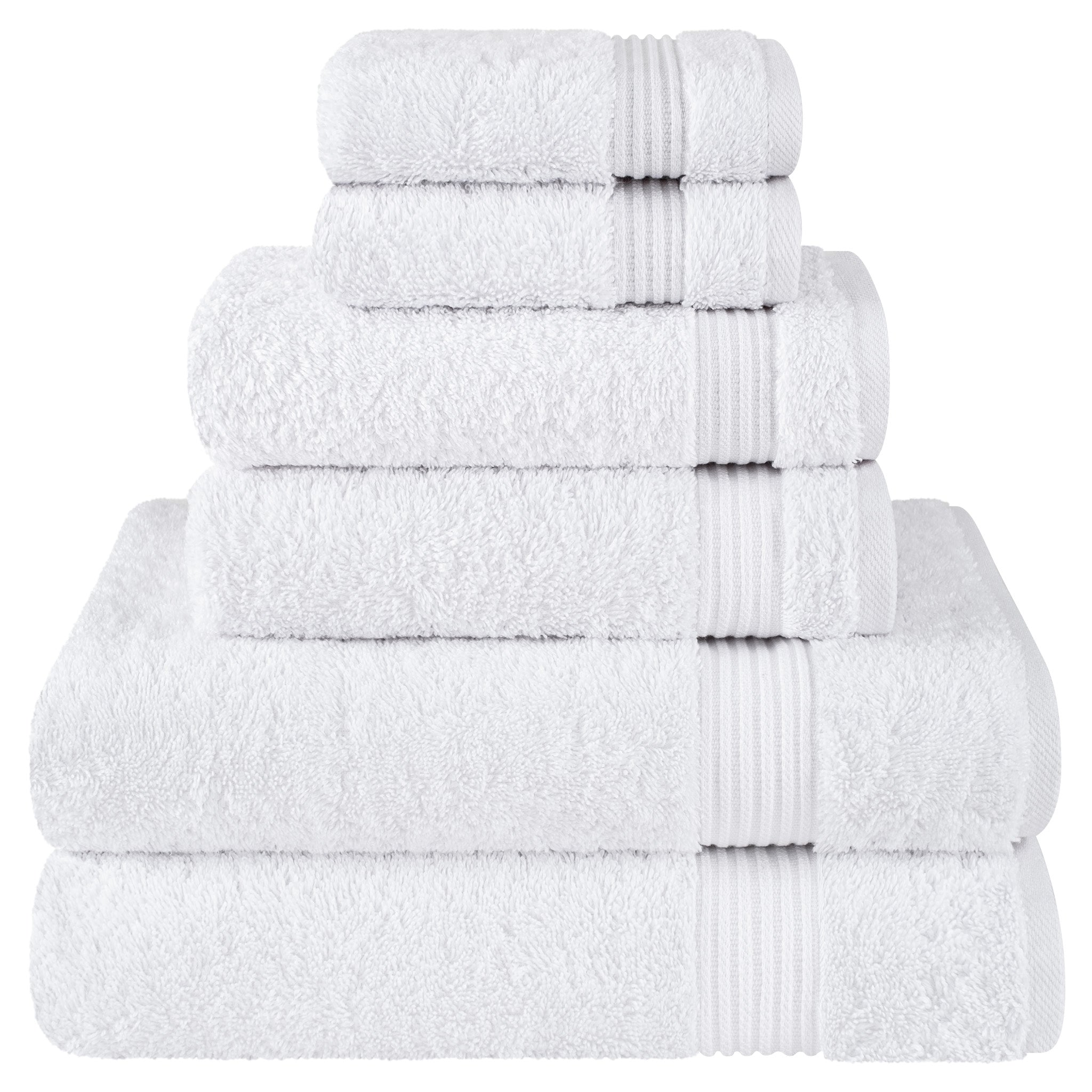 American Soft Linen Bekos 100% Cotton Turkish Towels 6 Piece Bath Towel Set -white-01