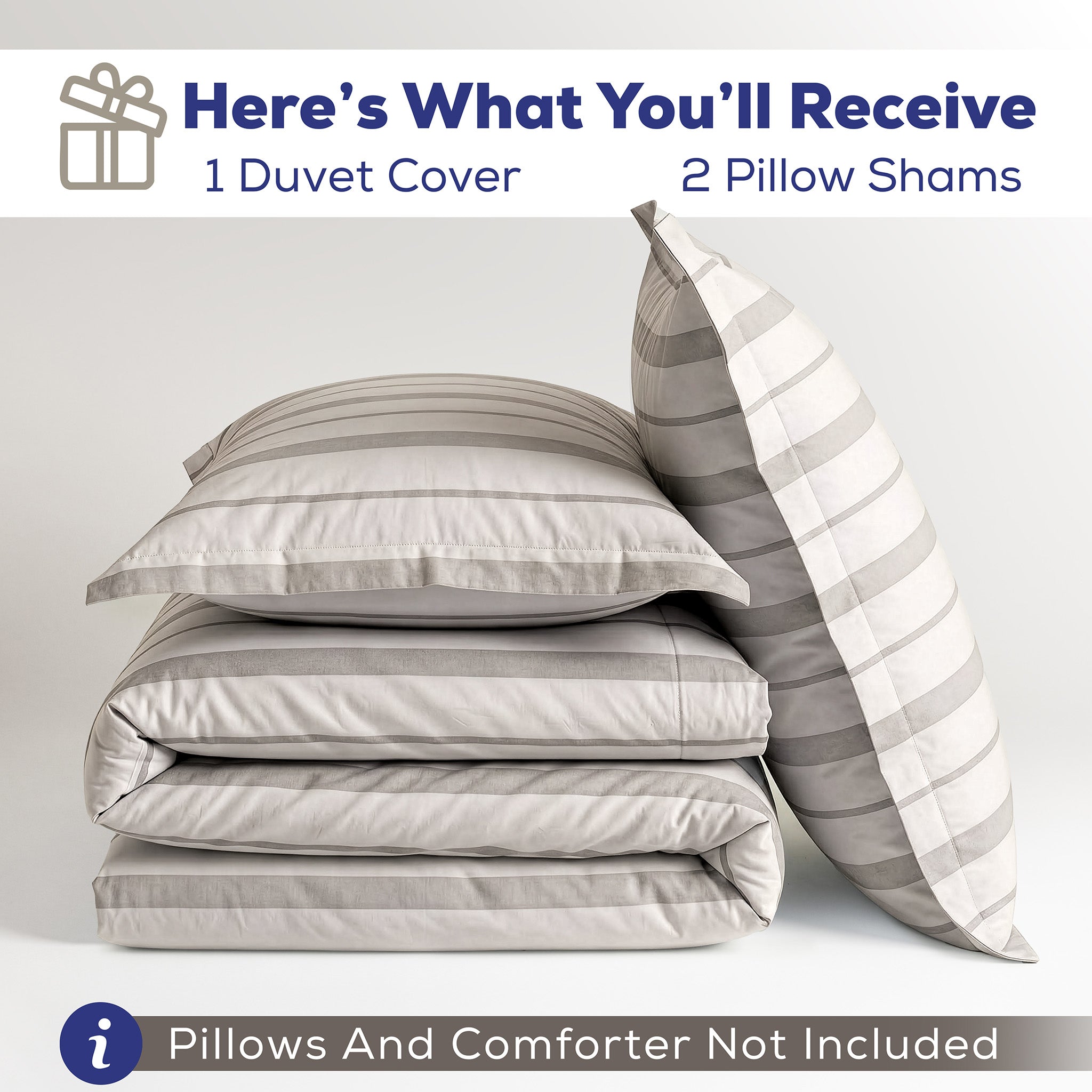 Wholesale 100% Washed Cotton Percale Duvet Cover Set – 200TC Yarn-Dyed Striped Hotel Bedding Set