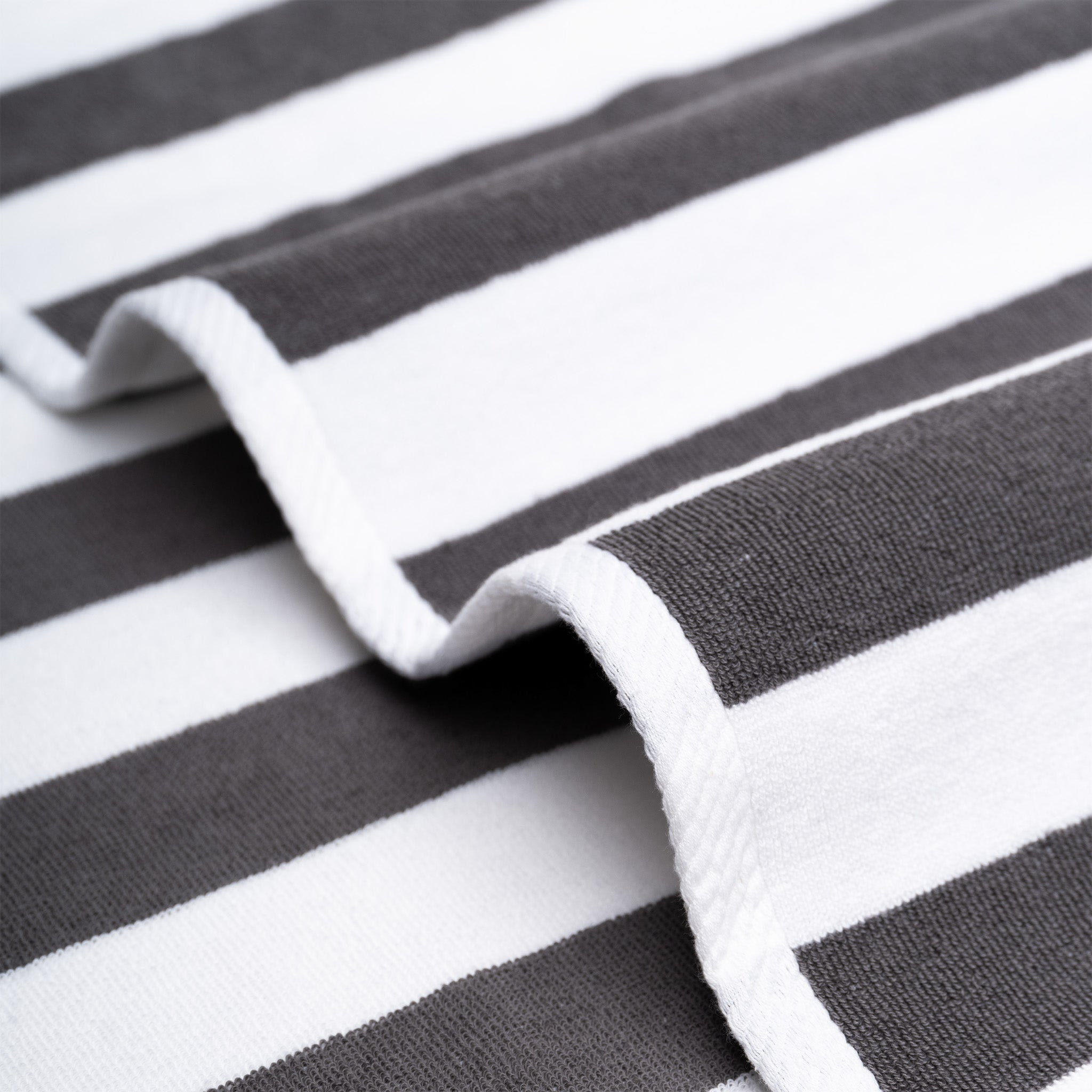 American Soft Linen 100% Cotton 4 Pack Beach Towels Cabana Striped Pool Towels -gray-5
