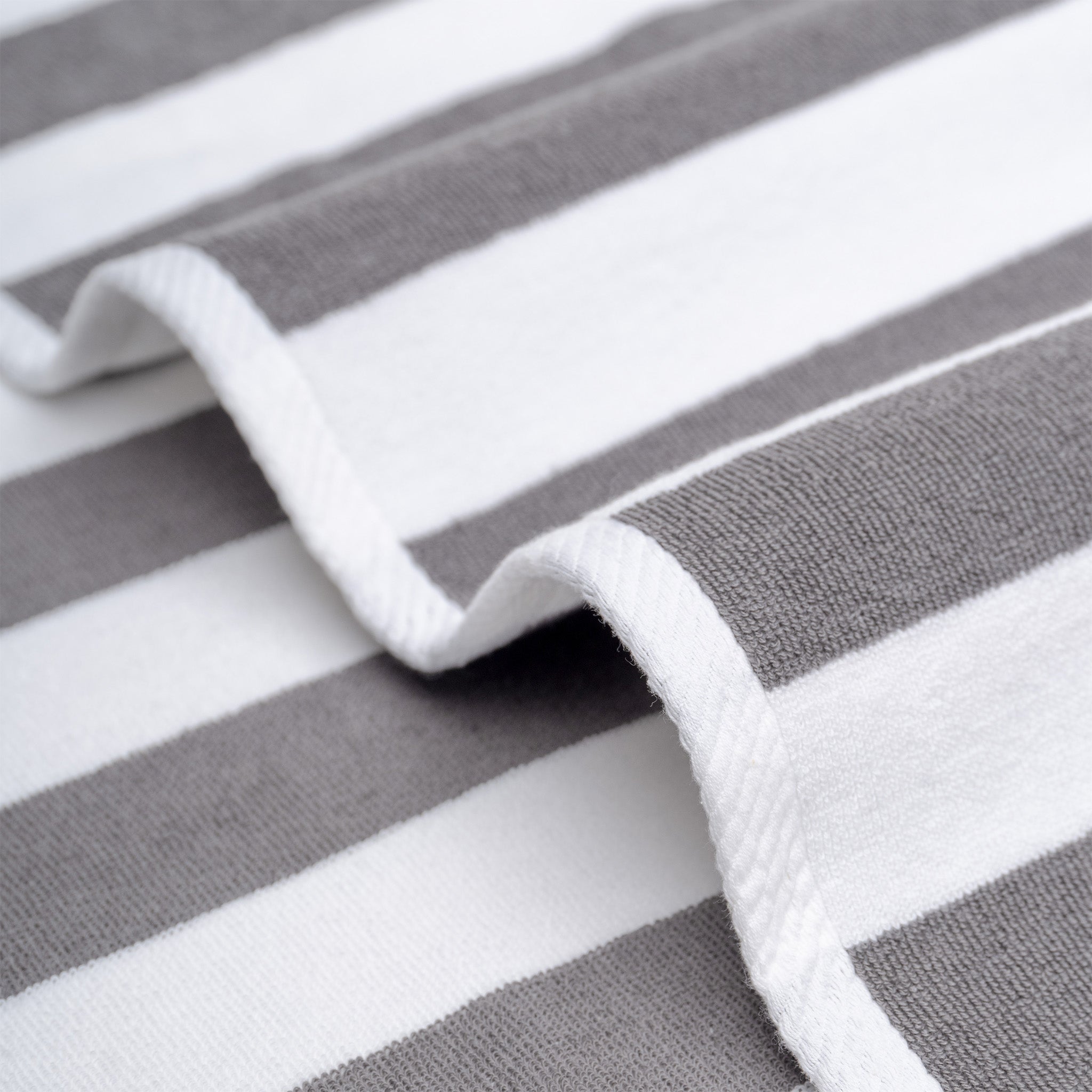 American Soft Linen 100% Cotton 4 Pack Beach Towels Cabana Striped Pool Towels -rockridge-gray-5