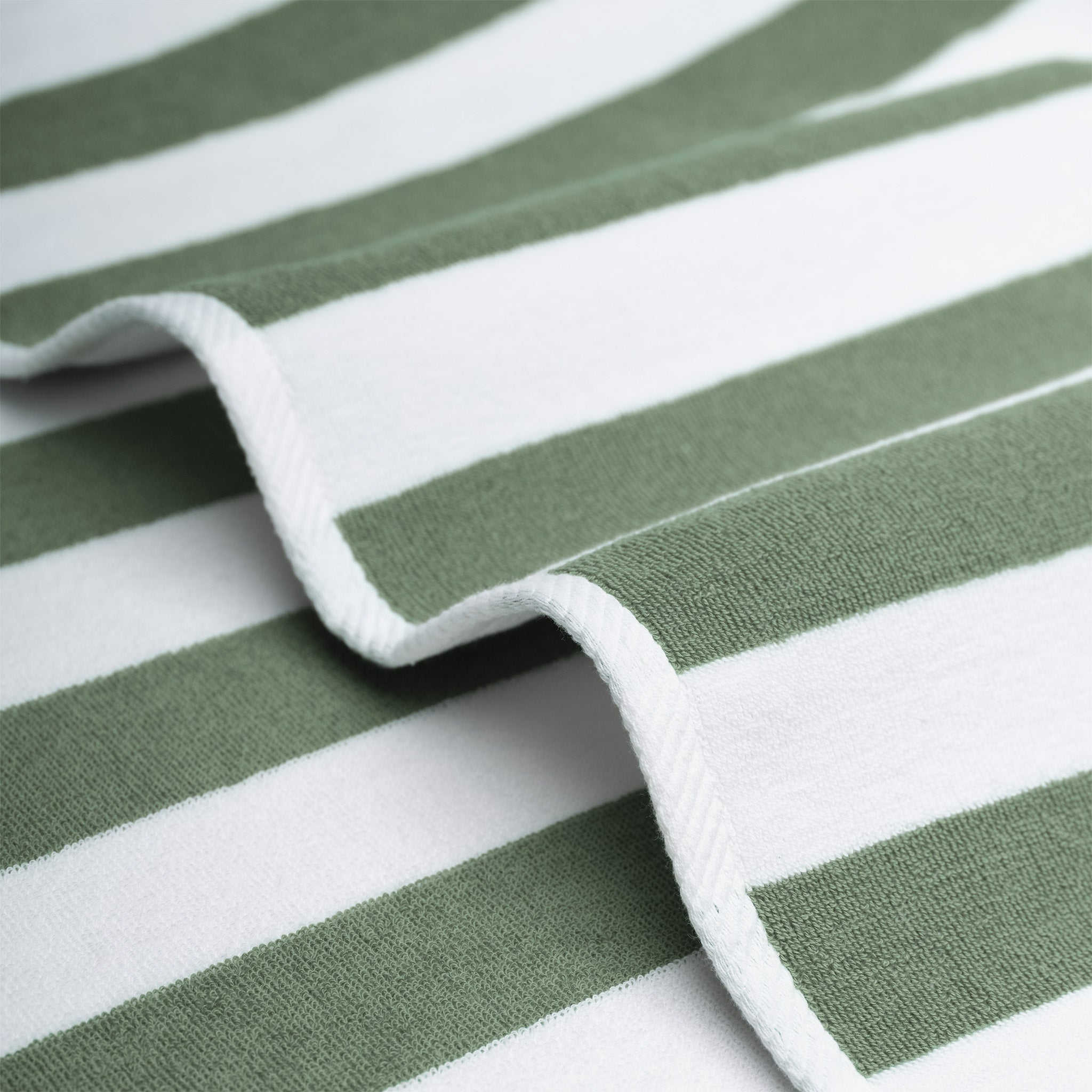 American Soft Linen Cabana Striped Beach Towel 32 Set Case Pack -sage-green-white-5