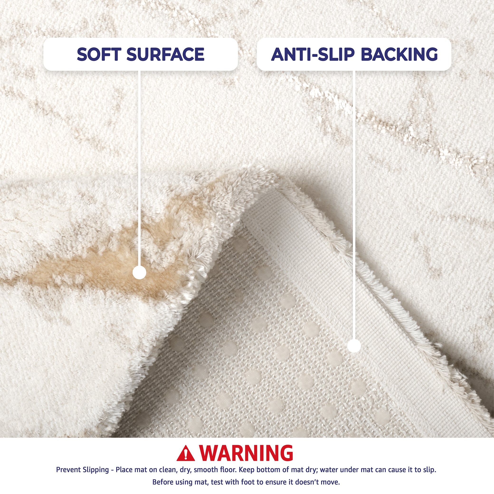 American Soft Linen Emest Bath Rug – 24"x36" Decorative Premium Cotton Bath Mats for Bathroom
