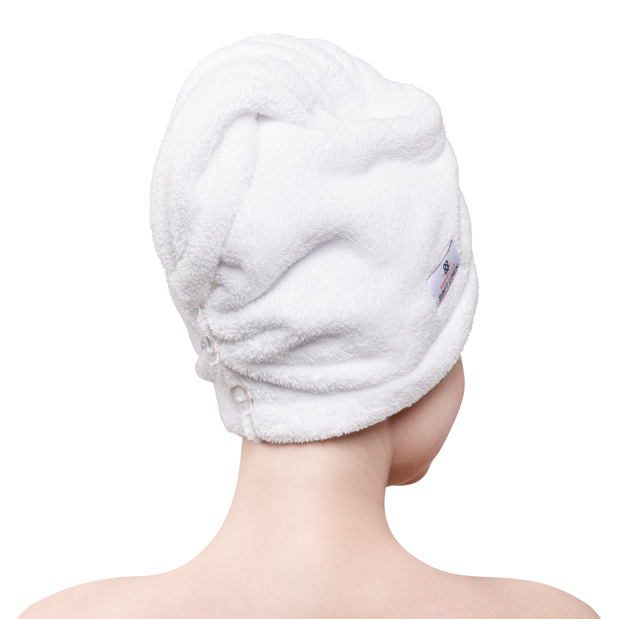 American Soft Linen Extremely Soft Super Absorbent and Fast Drying Hair Towel -2-packed-white-3