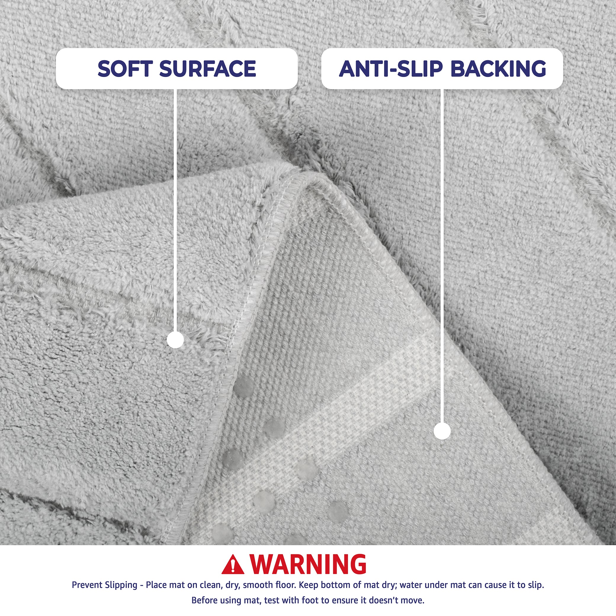 American Soft Linen Katiy Bath Rug – 21x34 Inches Non-Slip Premium Cotton Comfort - Bath Mats for Bathroom
