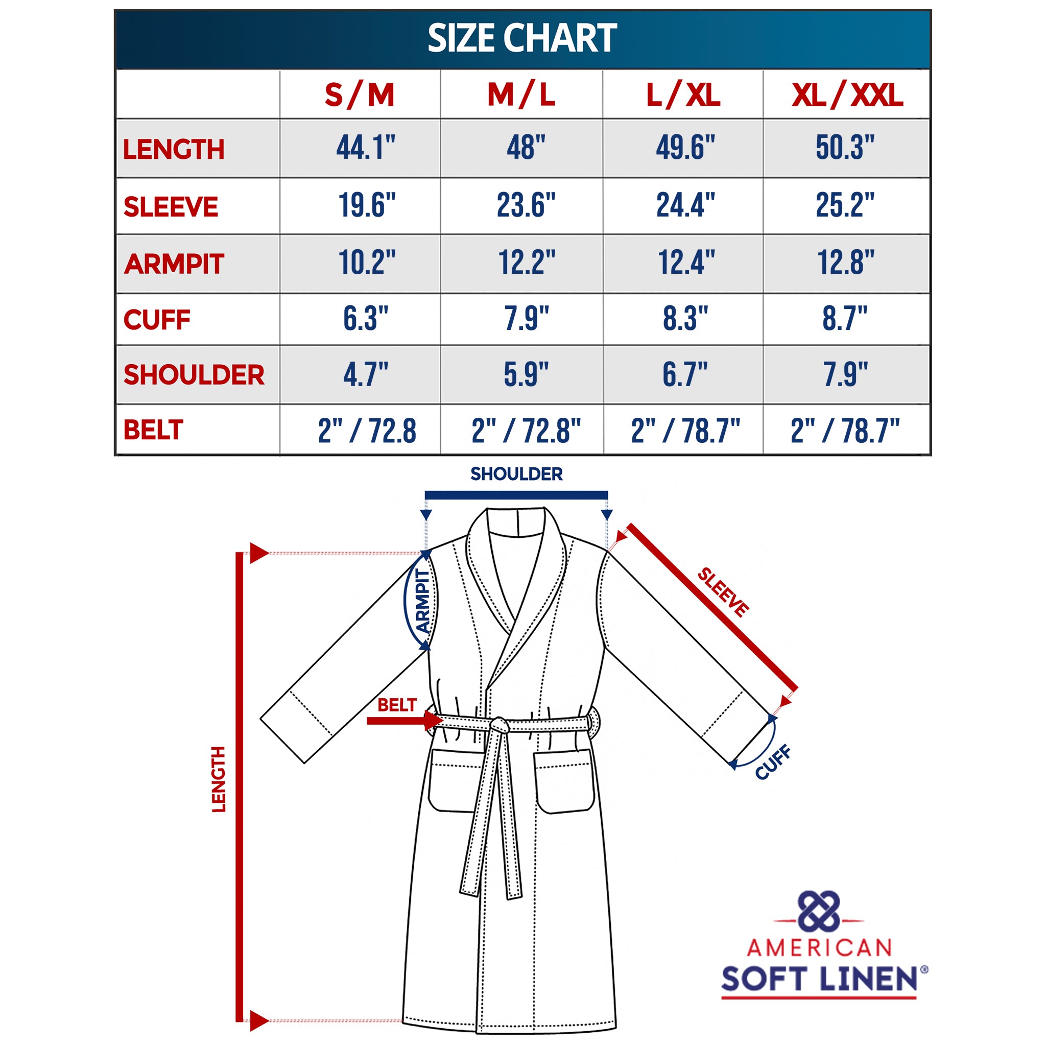 American Soft Linen Super Soft Absorbent and Fluffy Unisex Fleece Bathrobe -12 Set Case Pack -L-XL-navy-blue-4