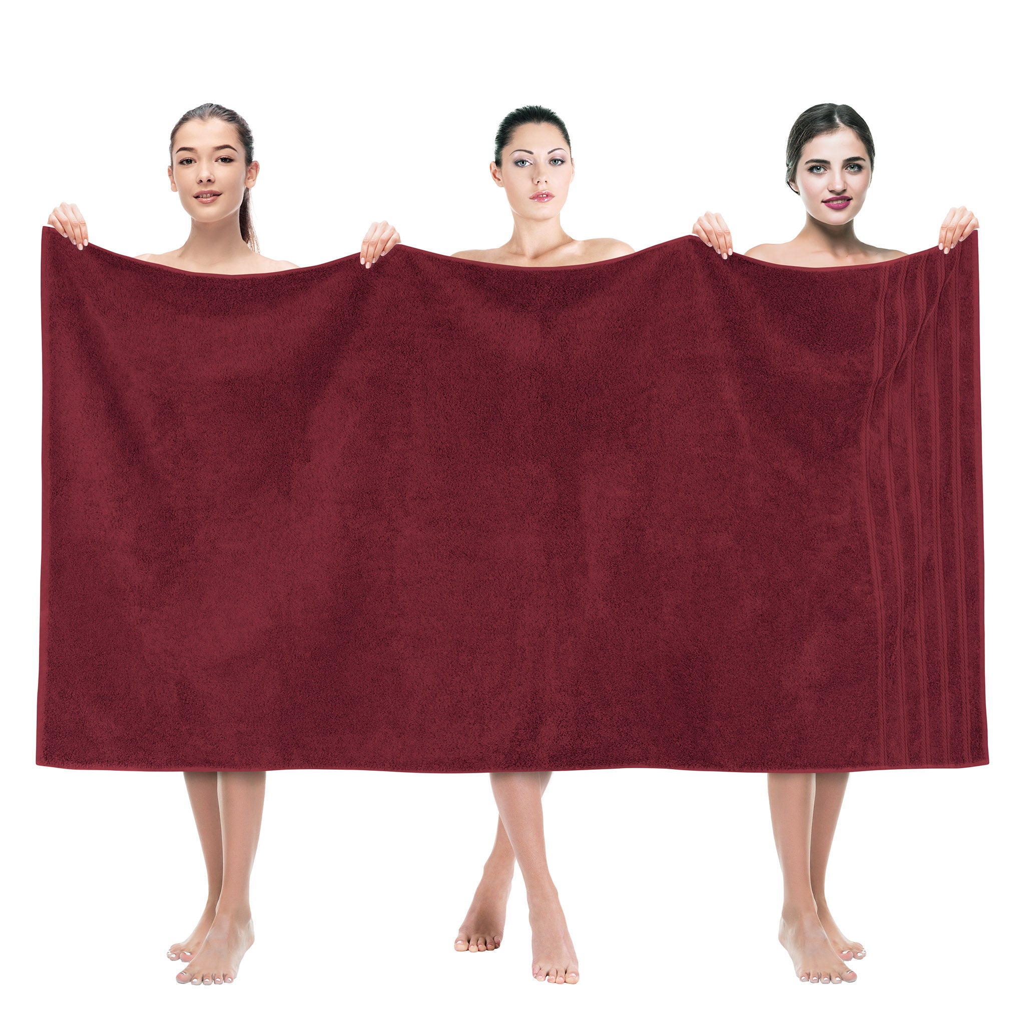 Smuge 4 Pack Oversized Bath Sheet Towels (35 x 70 in,Red) 700 GSM