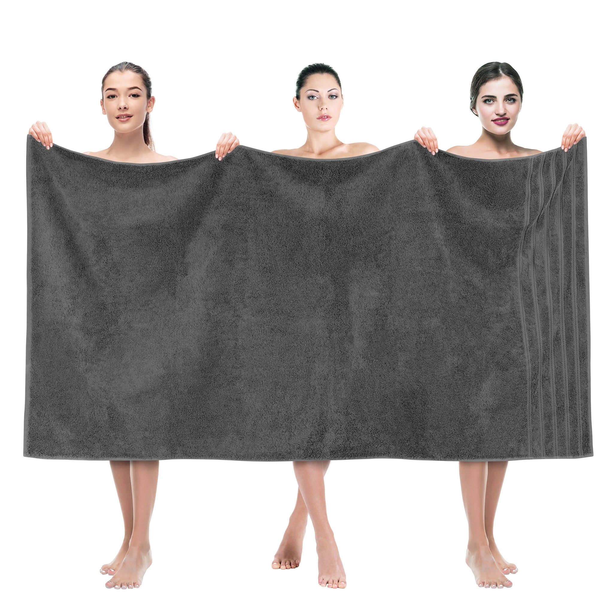 American Soft Linen 35x70 Inch 100% Turkish Cotton Jumbo Bath Sheet gray-1