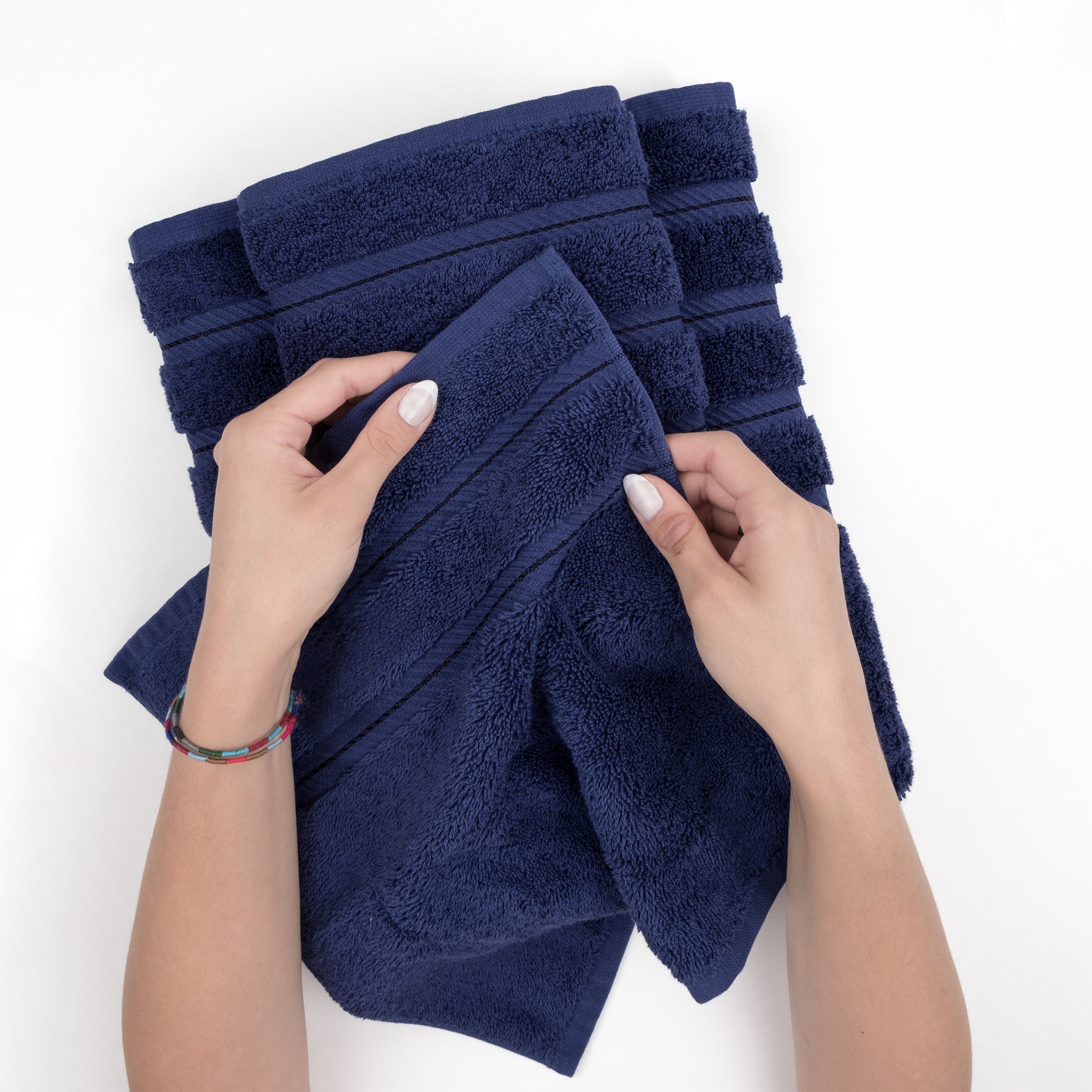 MAGGEA 4 Piece Oversized Bath Sheet Towels (35 x 70 in,Navy Blue) 700 GSM Ultra Soft Bath Towel Set Thick Large Cozy Plush Highl
