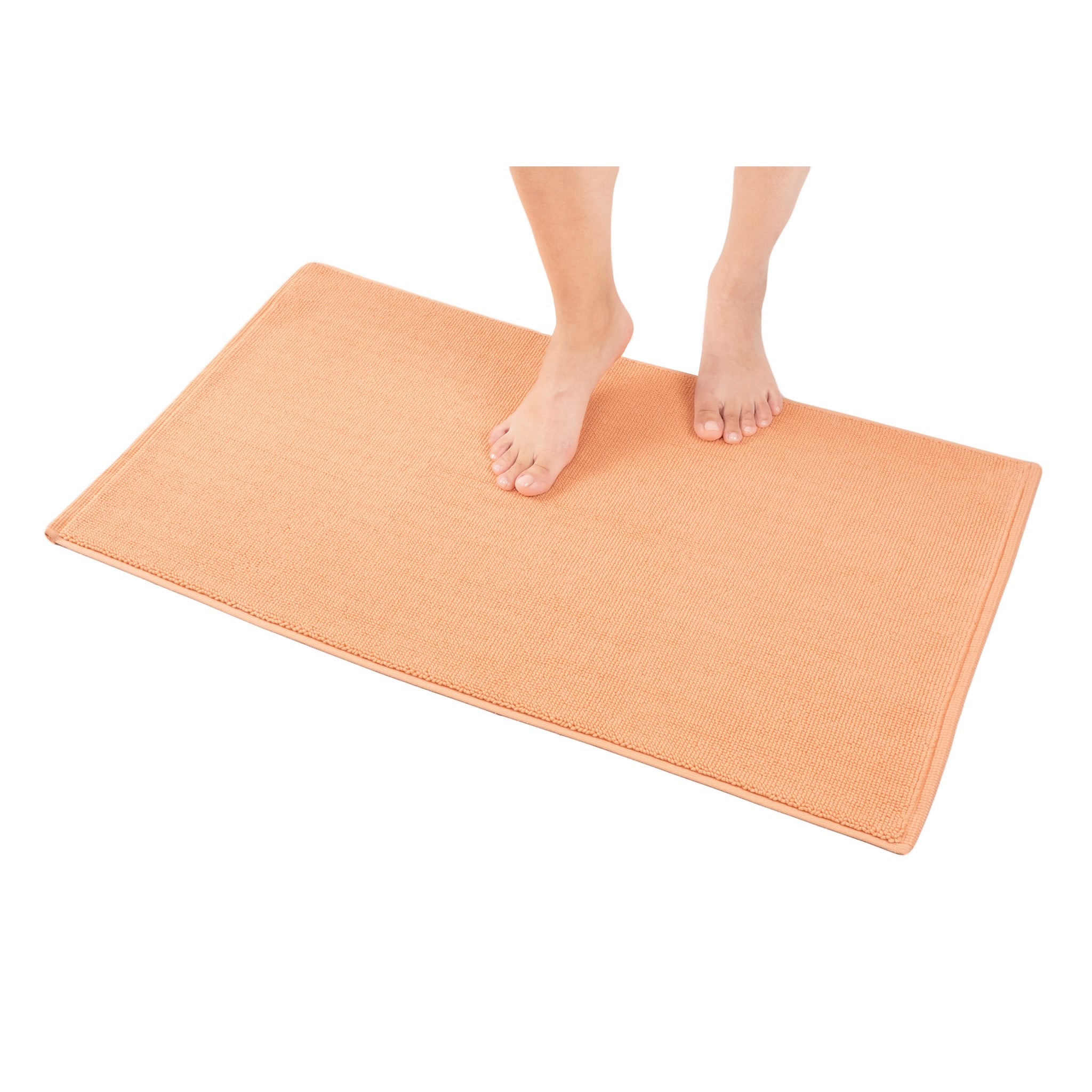 American Soft Linen Non-slip 20x34 100% Cotton Bath Rug Wholesale malibu-peach-1