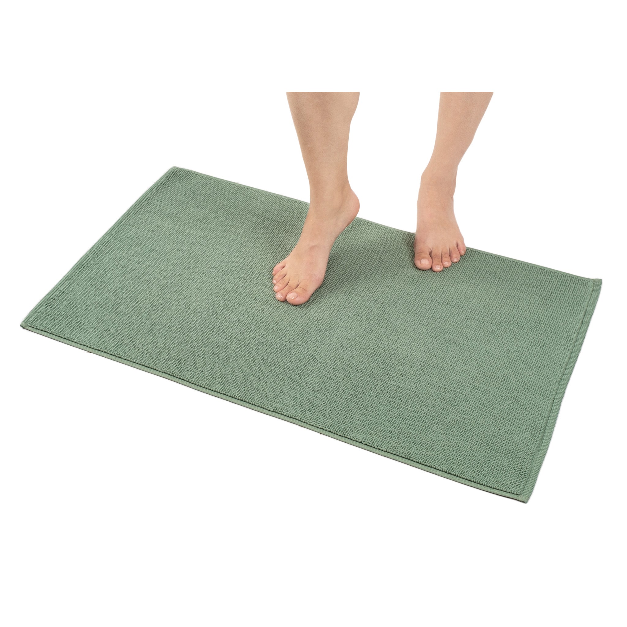 American Soft Linen Non-slip 20x34 100% Cotton Bath Rug Wholesale sage-green-1