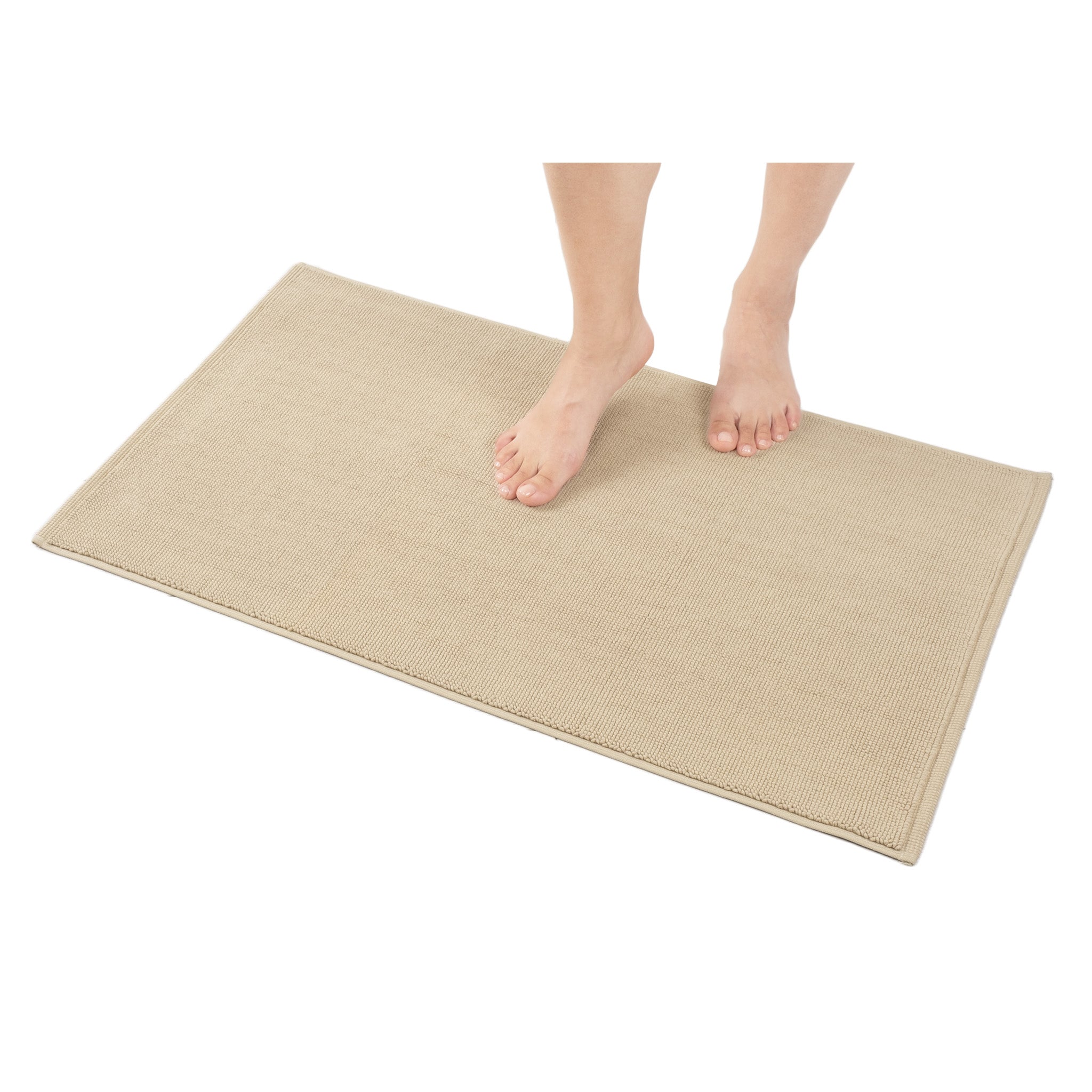 American Soft Linen Non-slip 20x34 100% Cotton Bath Rug Wholesale sand-taupe-1