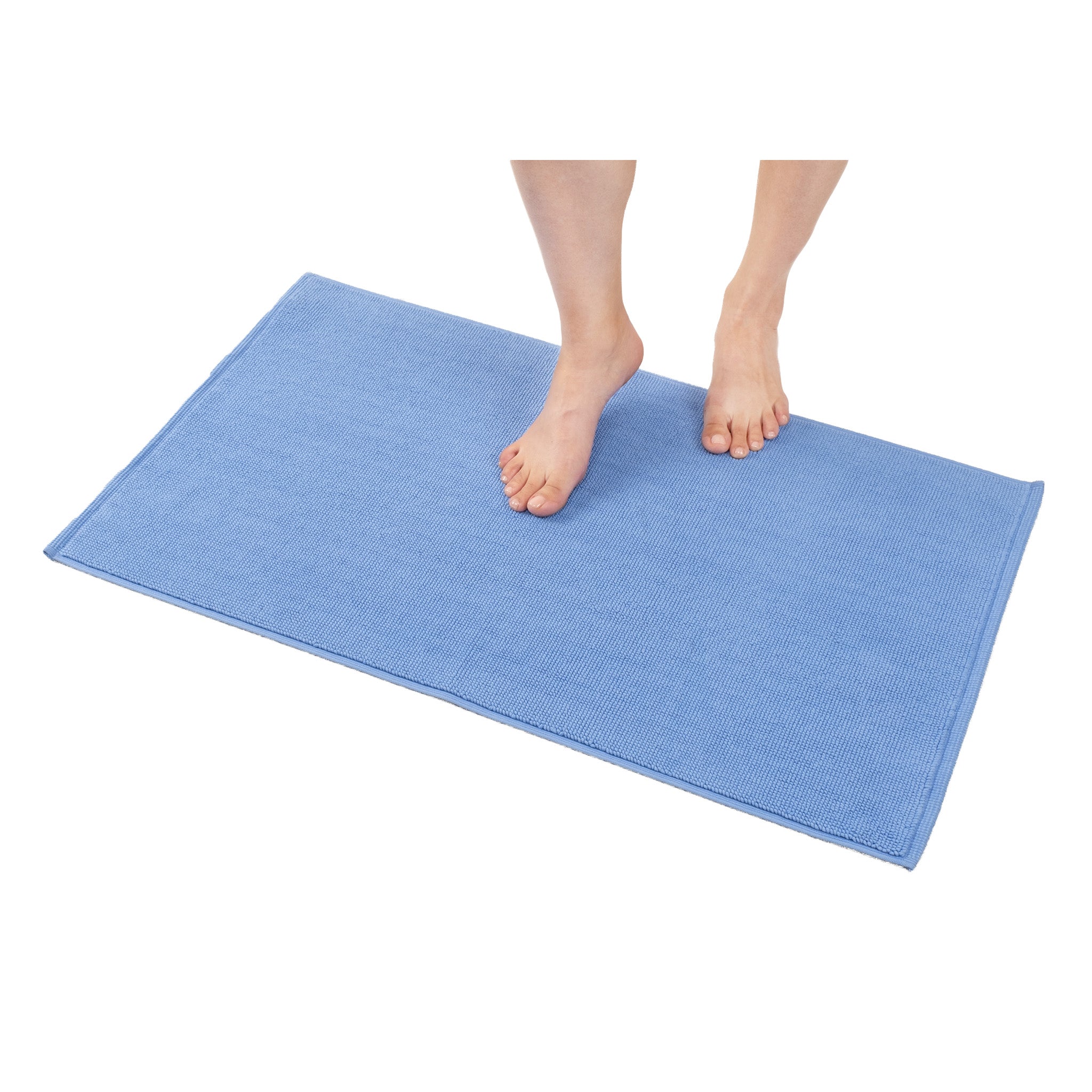 American Soft Linen Non-slip 20x34 100% Cotton Bath Rug Wholesale sky-blue-1