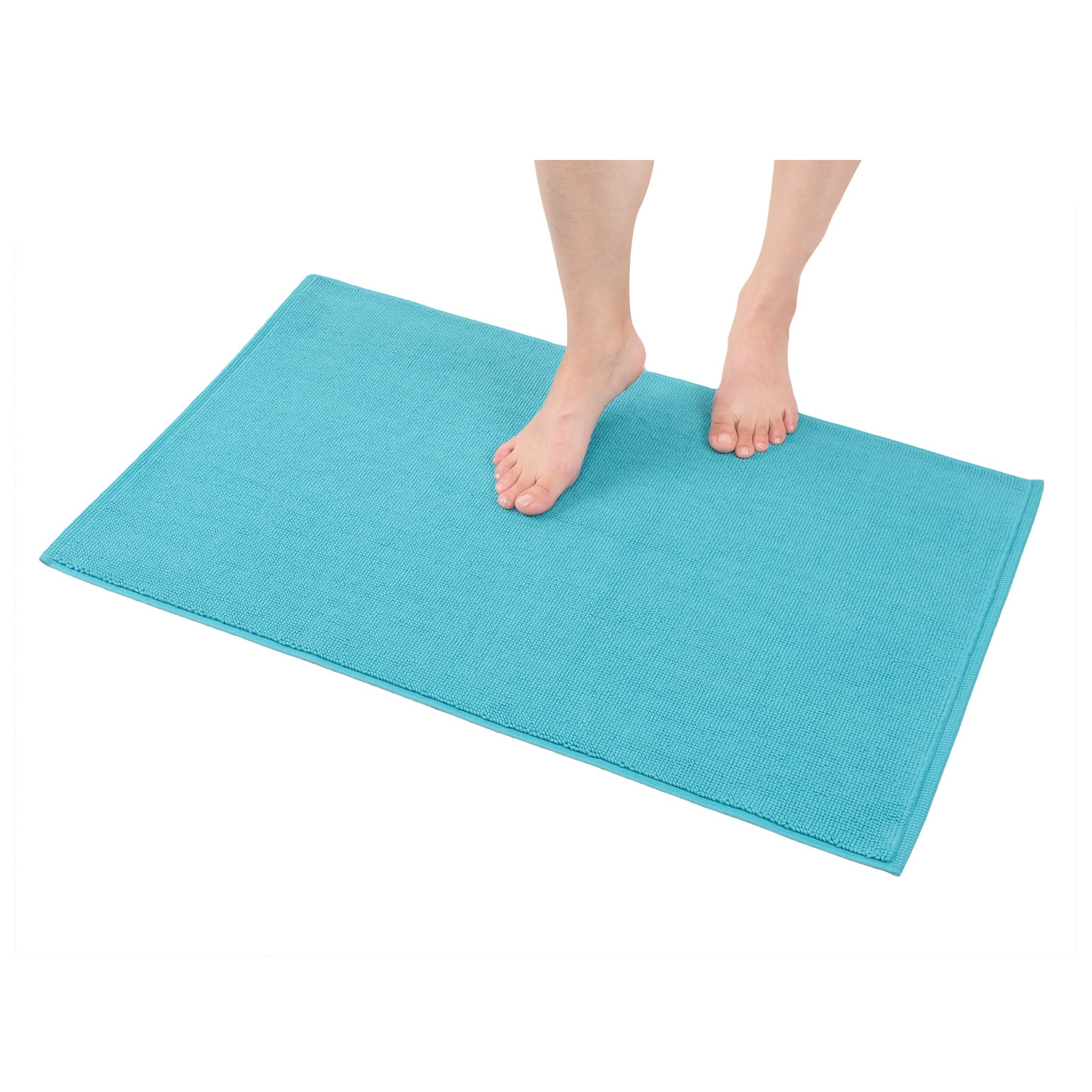 American Soft Linen Non-slip 20x34 100% Cotton Bath Rug Wholesale turquoise-blue-1