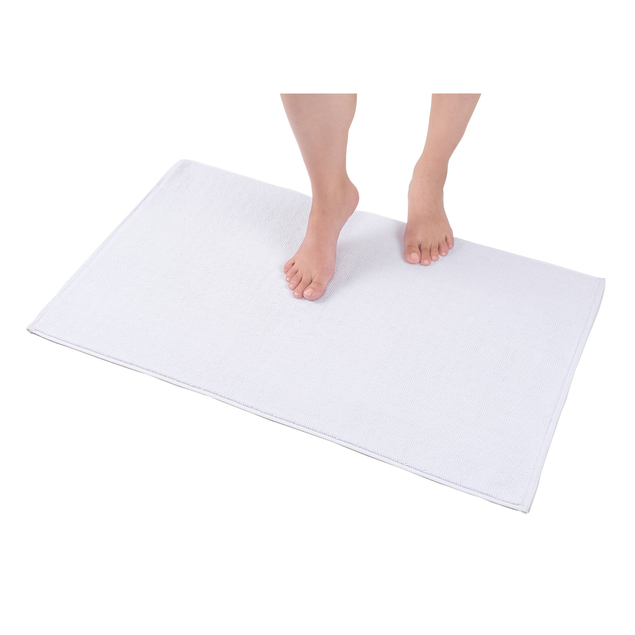 American Soft Linen Non-slip 20x34 100% Cotton Bath Rug Wholesale white-1