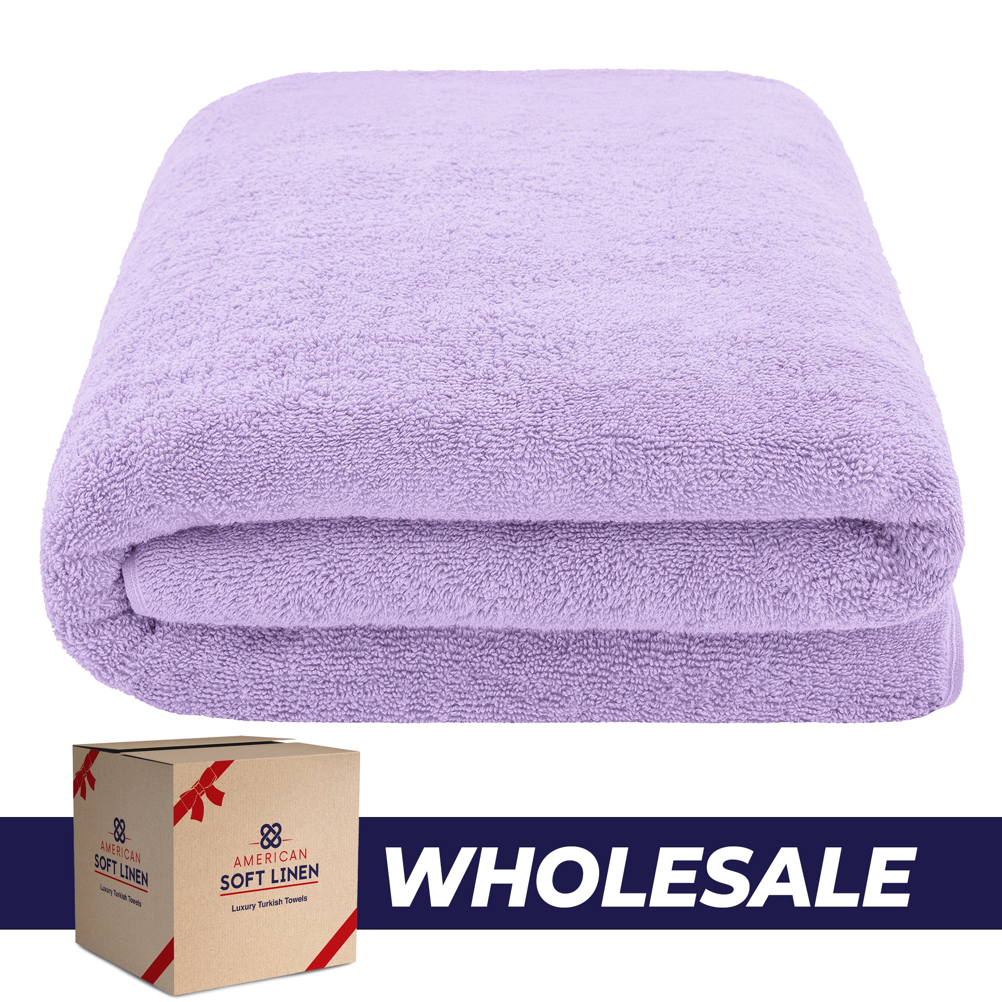 American Soft Linen - 40x80 Inch Oversized Bath Sheet Turkish Bath Towel - 12 Piece Case Pack - lilac-1