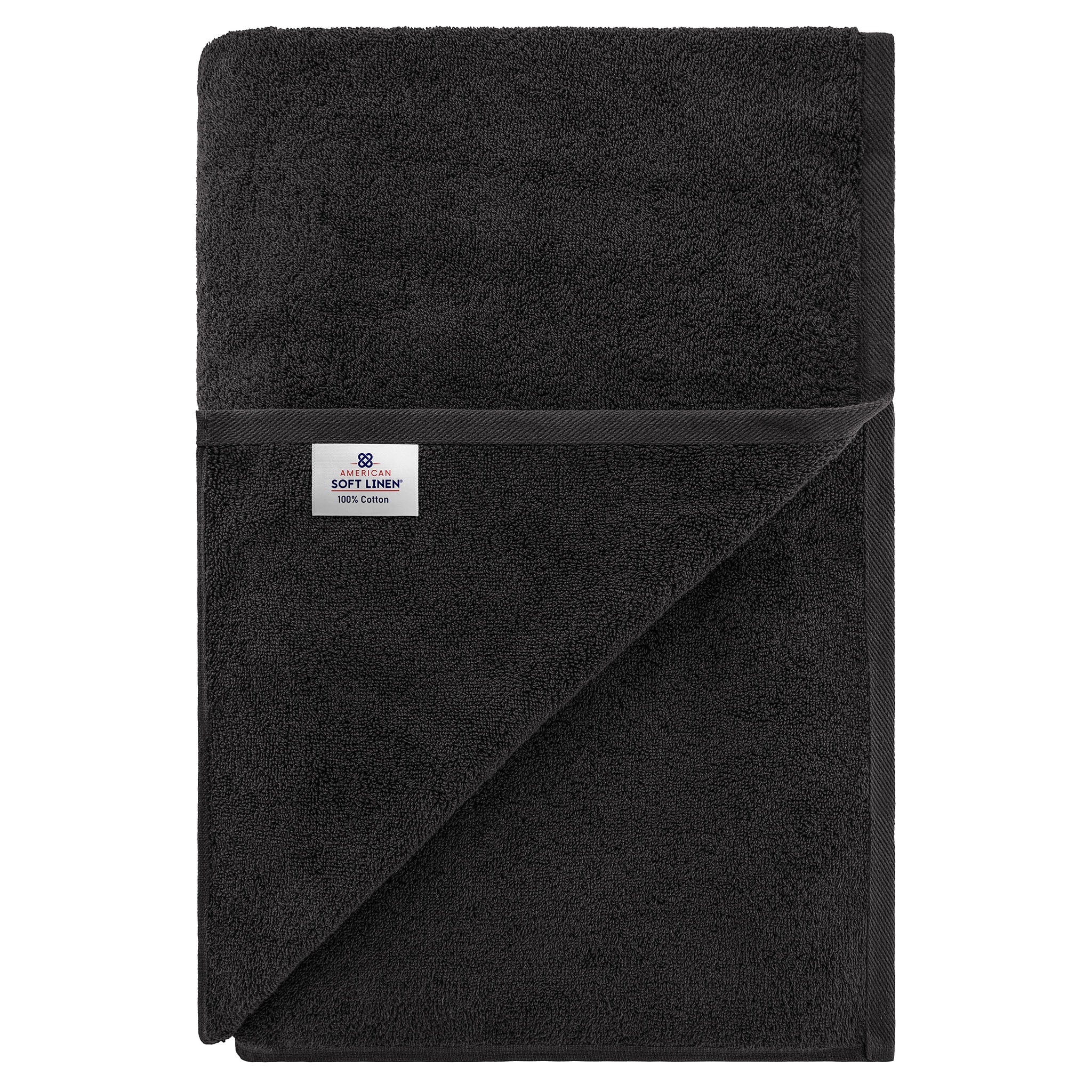 American Soft Linen 100% Ring Spun Cotton 40x80 Inches Oversized Bath Sheets black-7