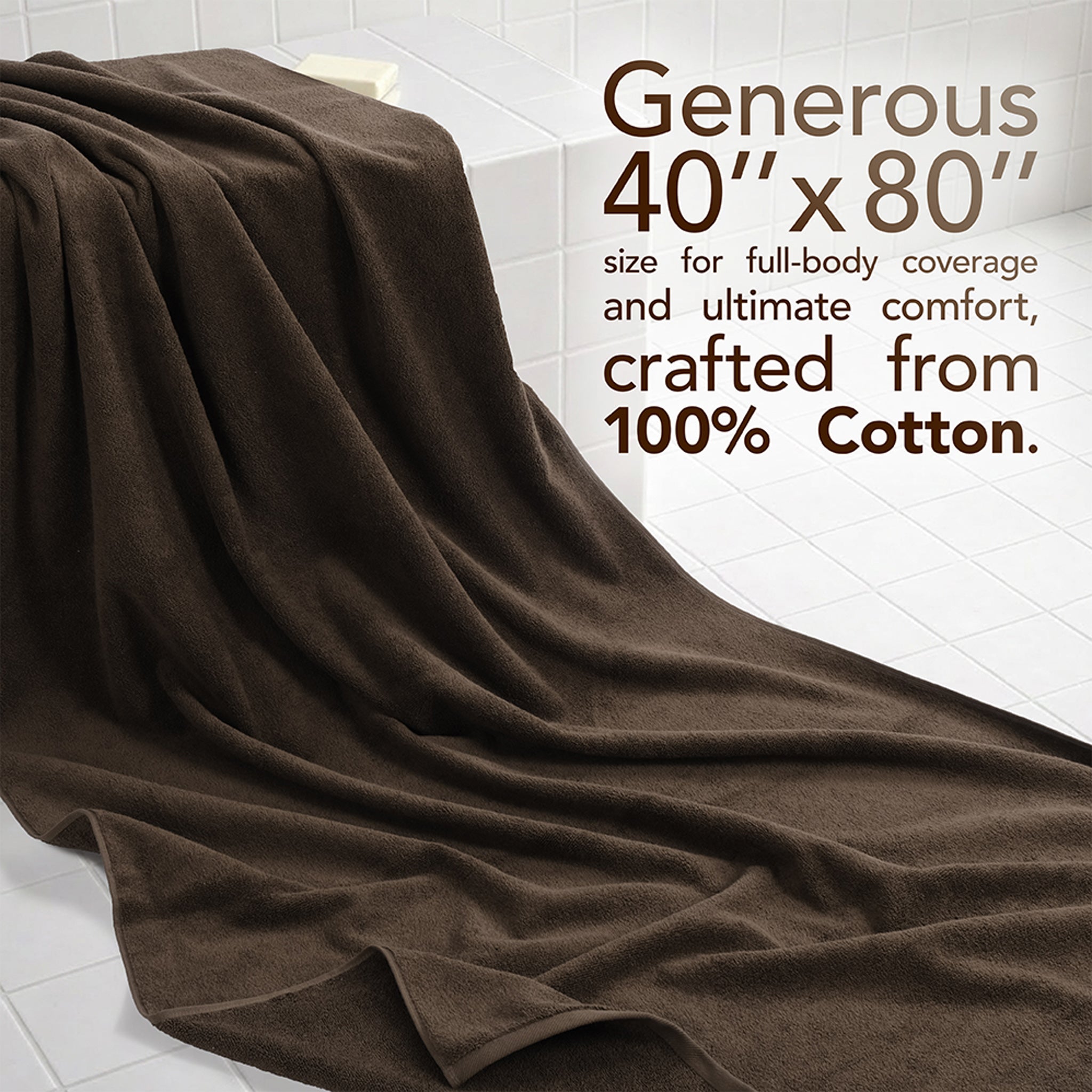 40x80 Inch Premium Bath Sheet OVERSIZED 100% Ring Spun Cotton, Luxury, Maximum Softness, Extra Large Bath Towel