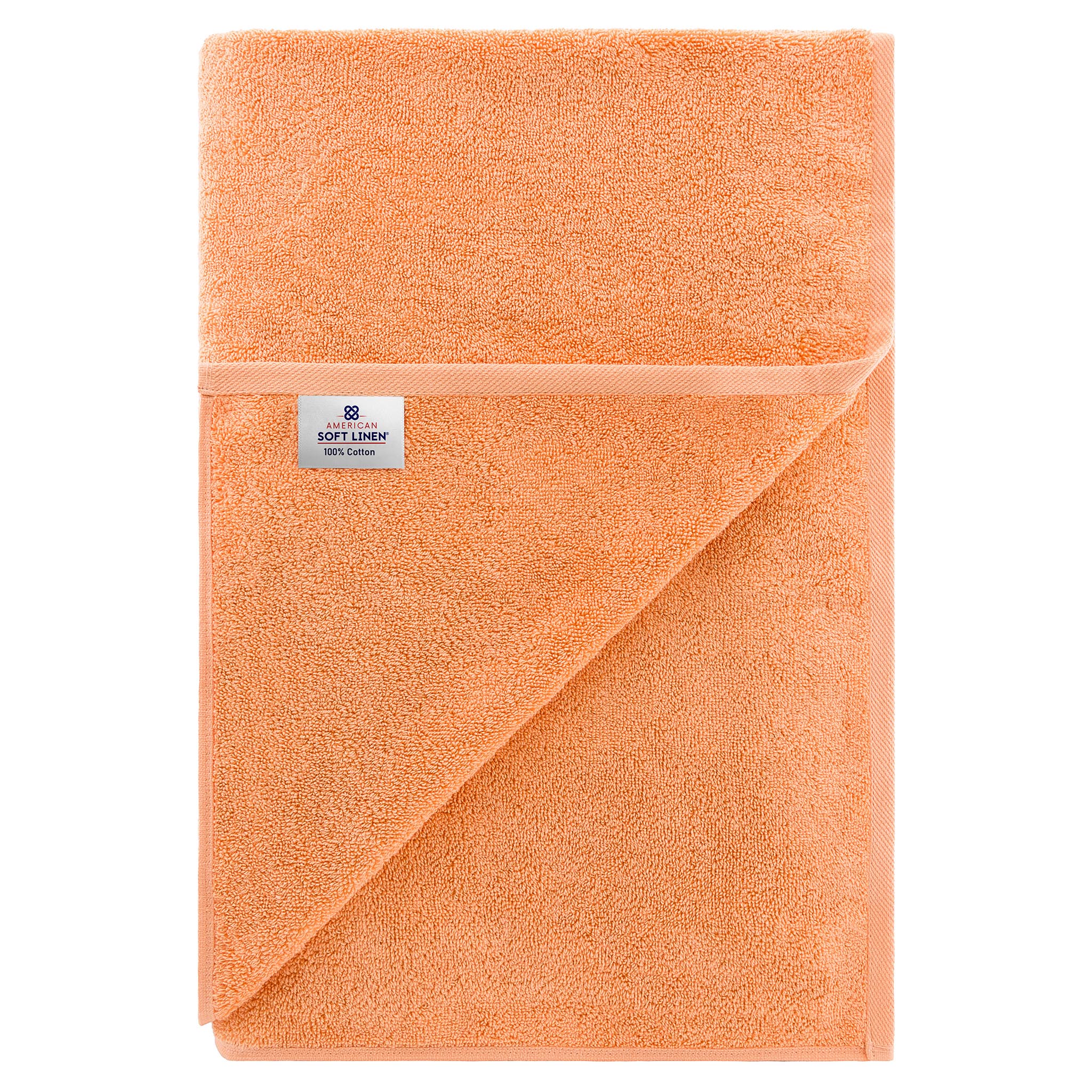 American Soft Linen 100% Ring Spun Cotton 40x80 Inches Oversized Bath Sheets malibu-peach-7